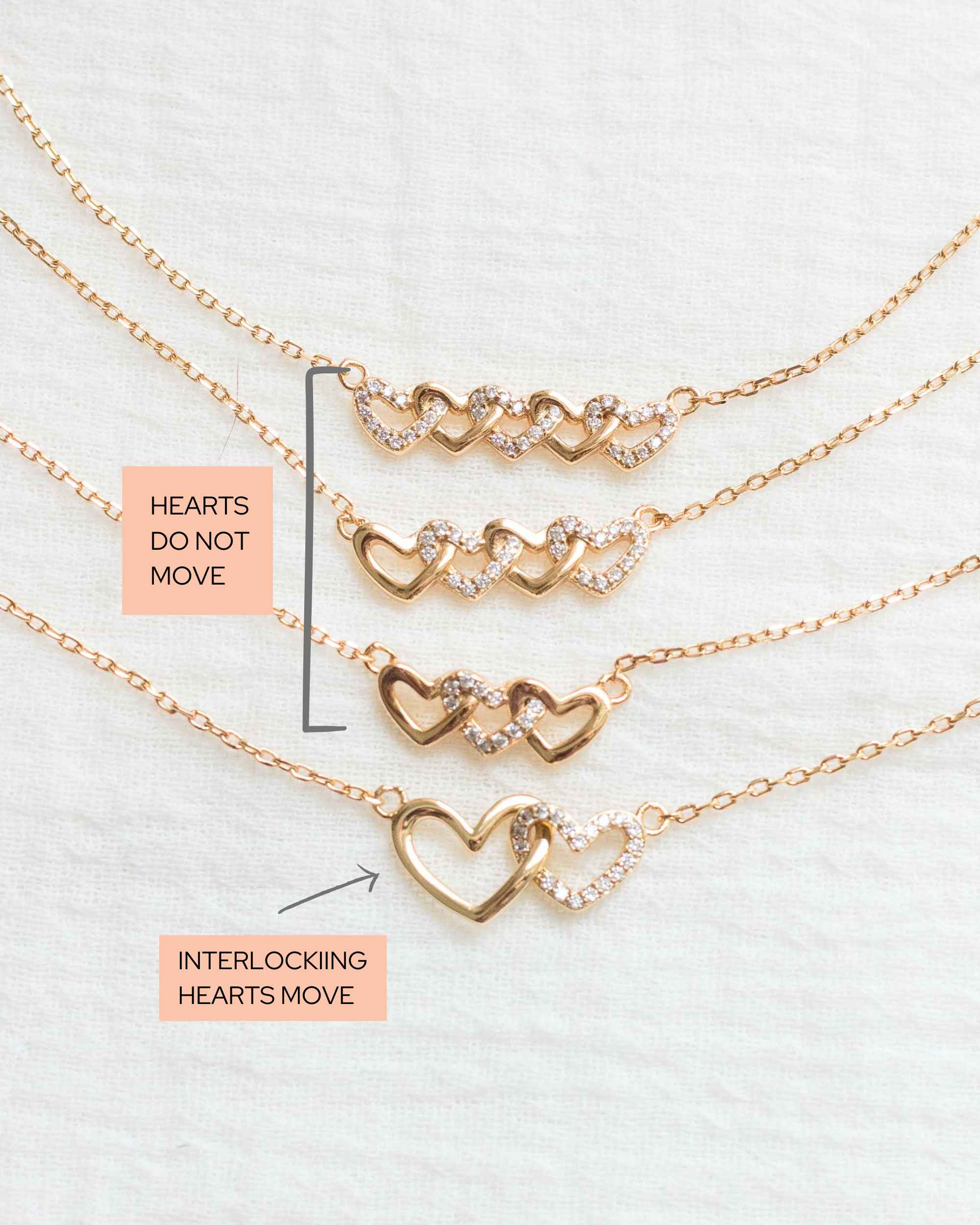 Linked Hearts Necklace • Love You