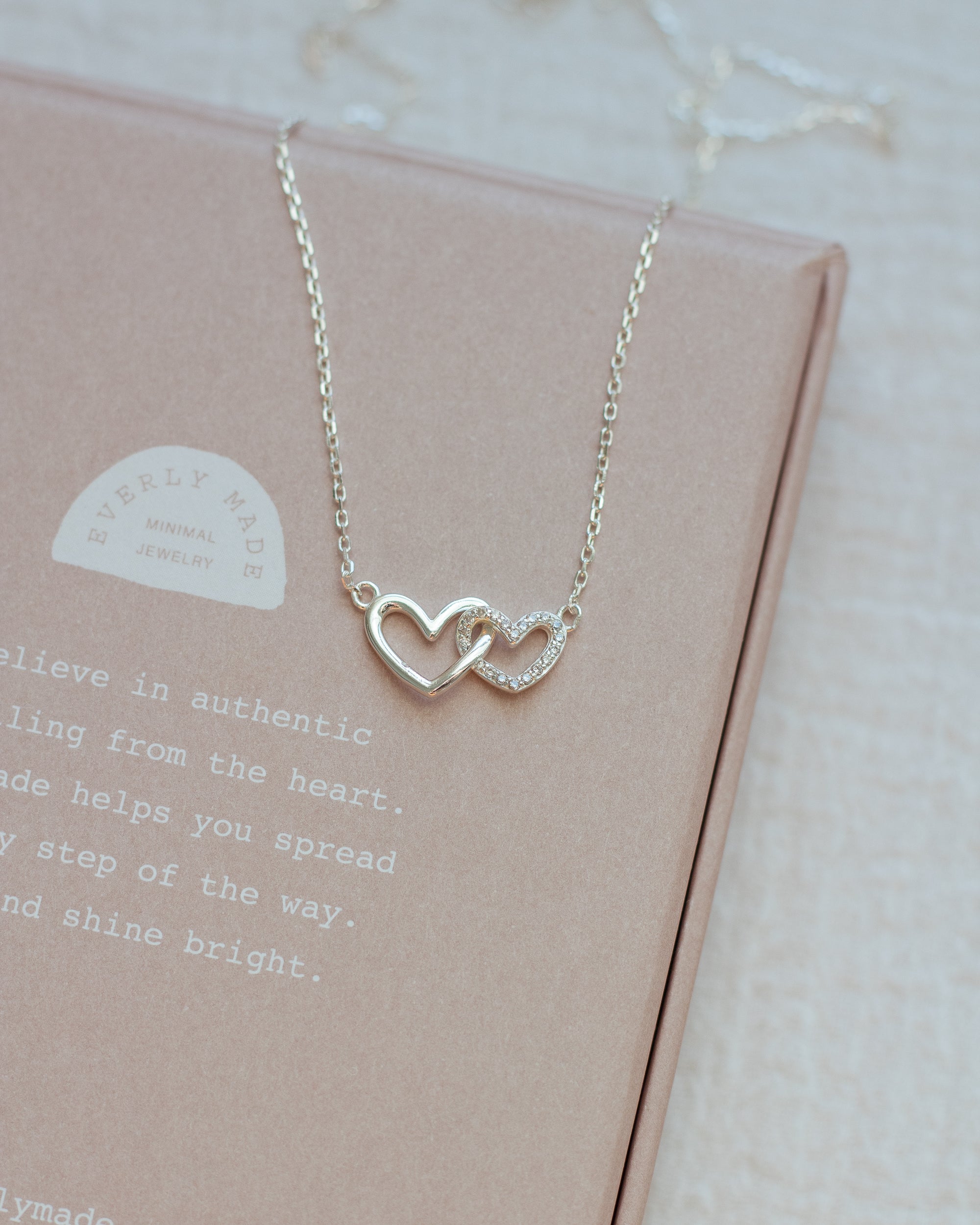 Linked Hearts Necklace • 18k Solid Gold