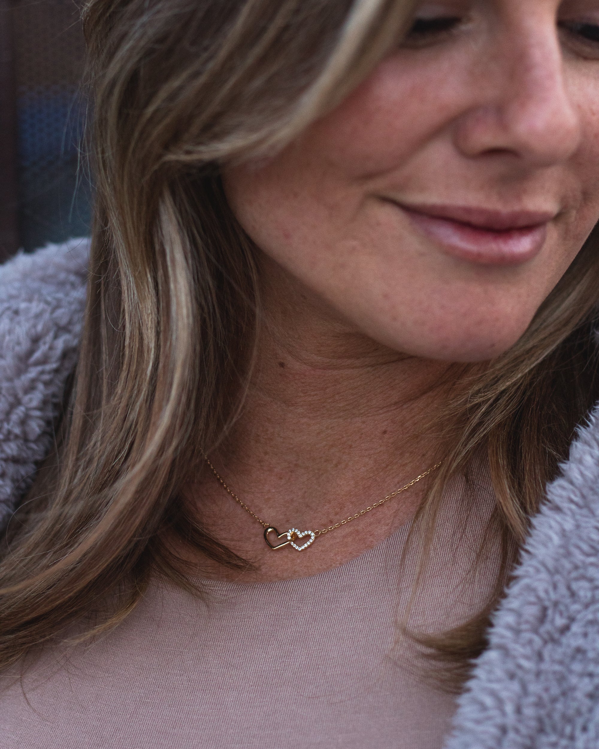 Linked Hearts Necklace • Cat Mom