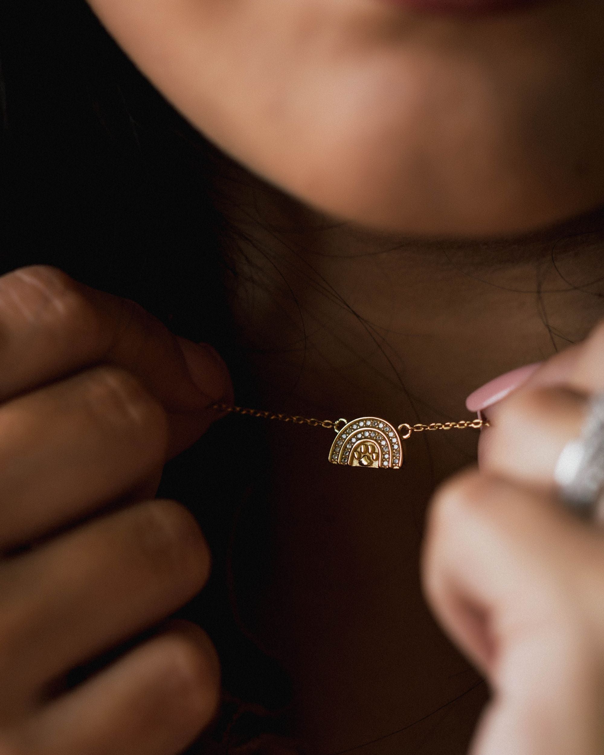 Rainbow Bridge Necklace • 18k Solid Gold