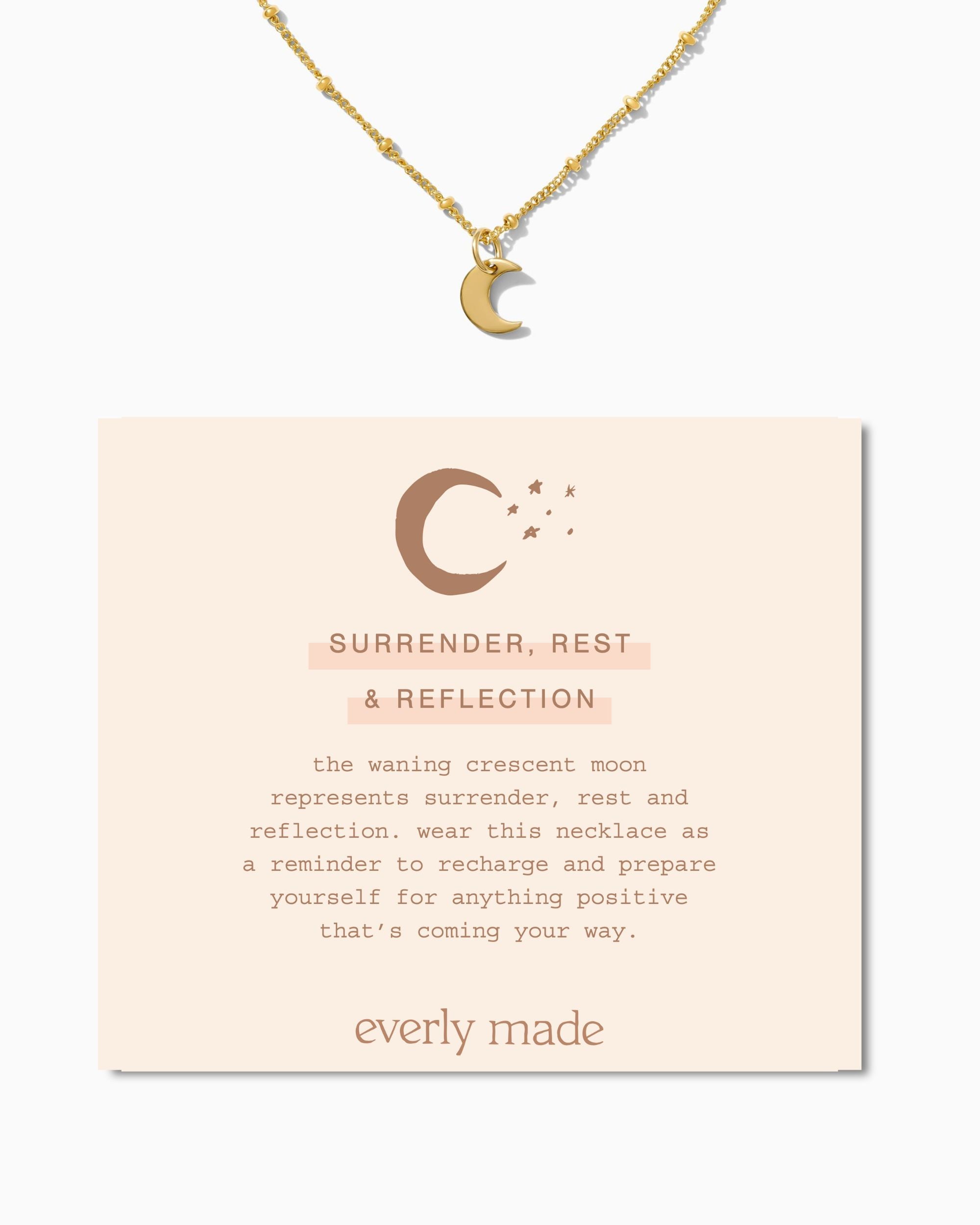 Waning crescent moon mini necklace