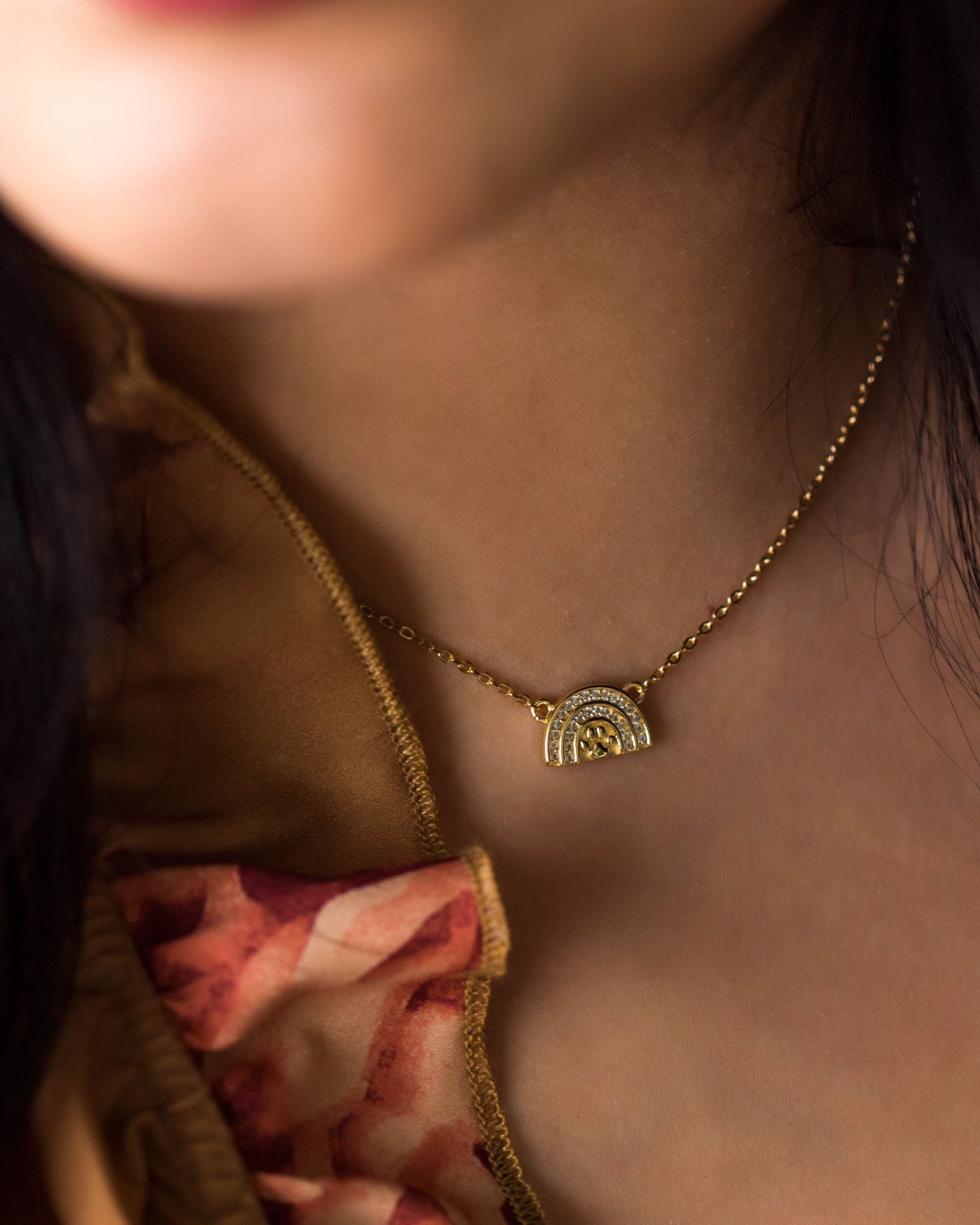 Rainbow Bridge Necklace • 18k Solid Gold