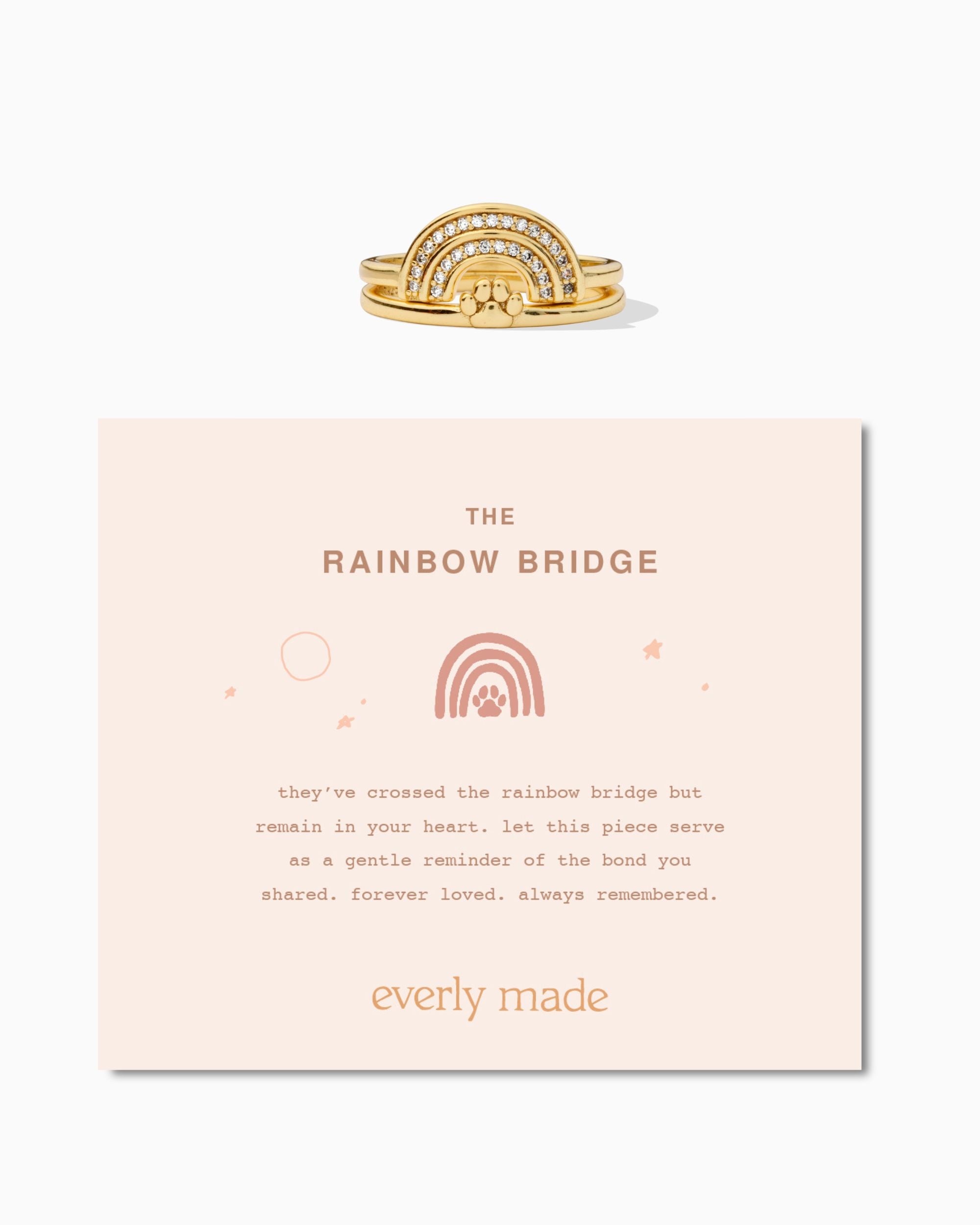 Rainbow Bridge Ring Set • 18k Solid Gold