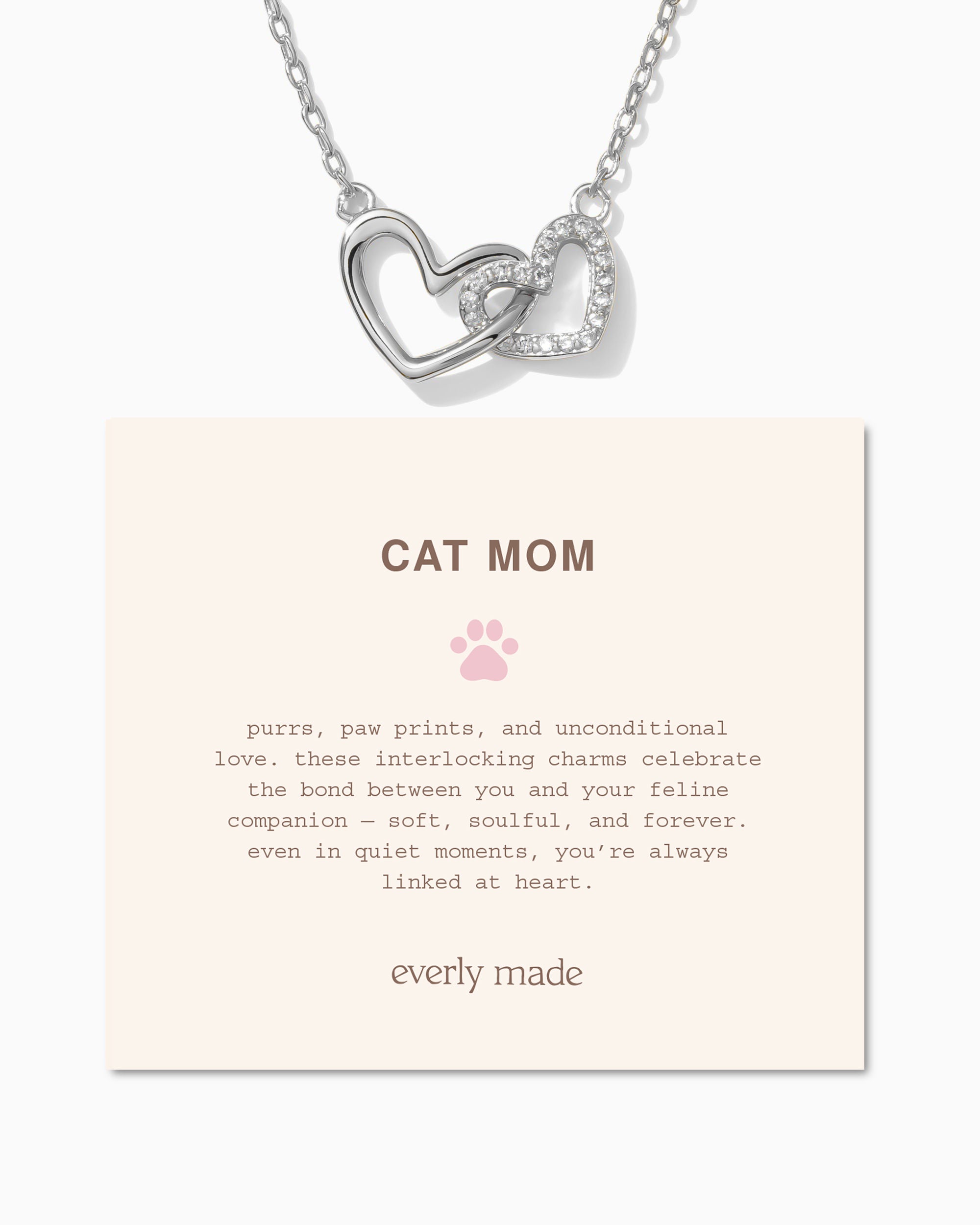 Linked Hearts Necklace • Cat Mom