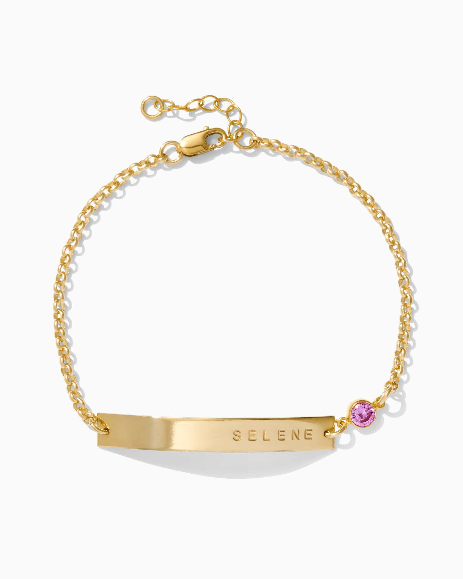 Skinny Name Bar Bracelet with Birthstone