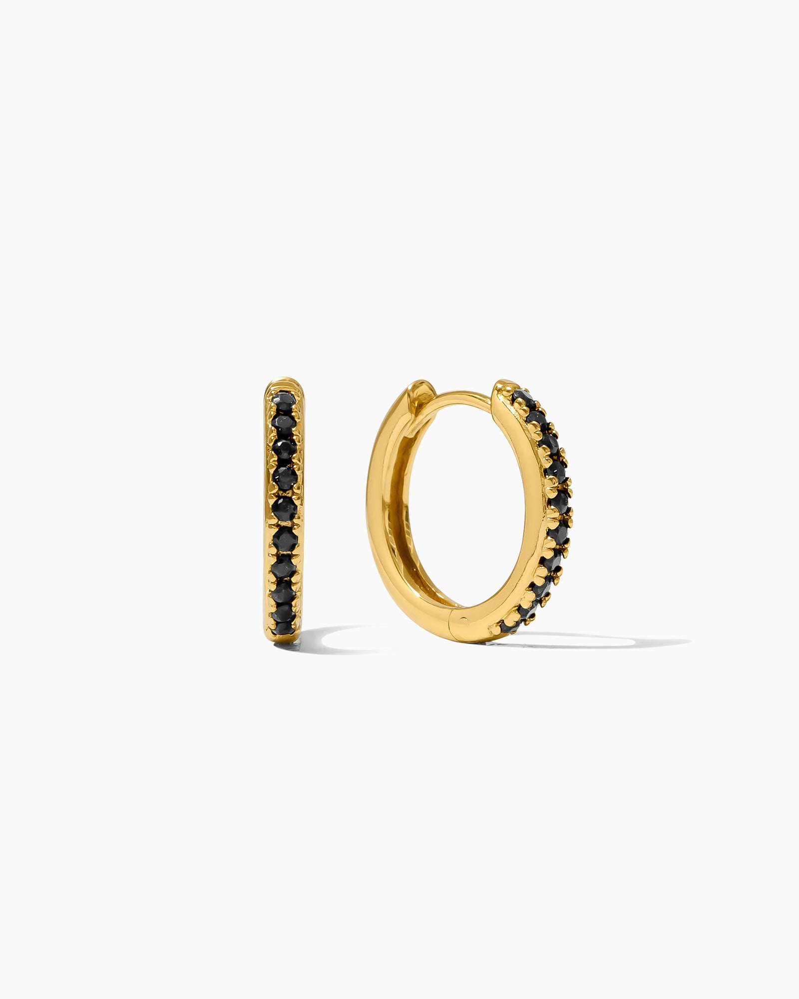 Bianca 15mm Black Pave Hoop Earrings (Final Sale)