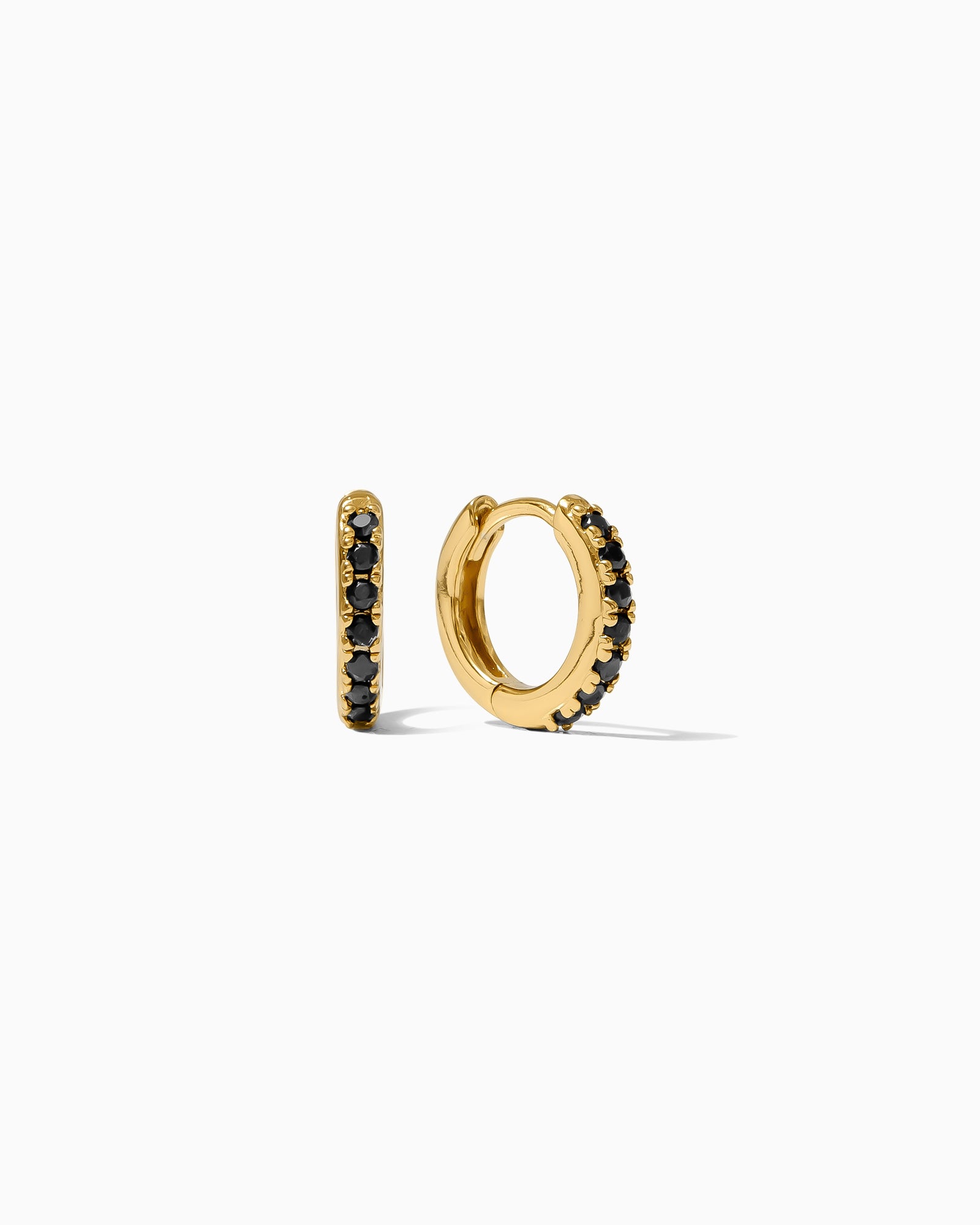 Bianca 10.5mm Black Pave Hoop Earrings (Final Sale)