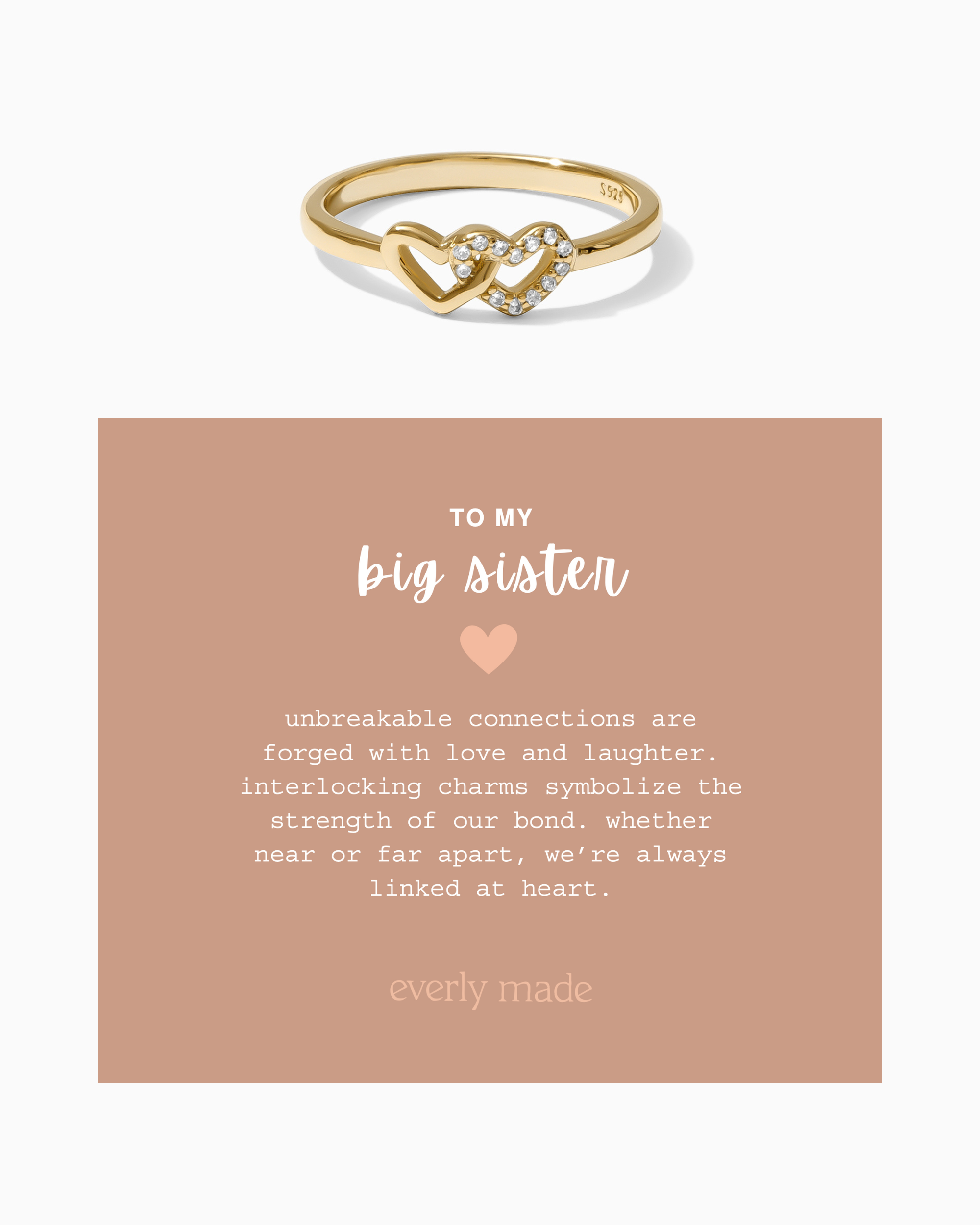 Linked Hearts CZ Ring • Big Sister (Final Sale)