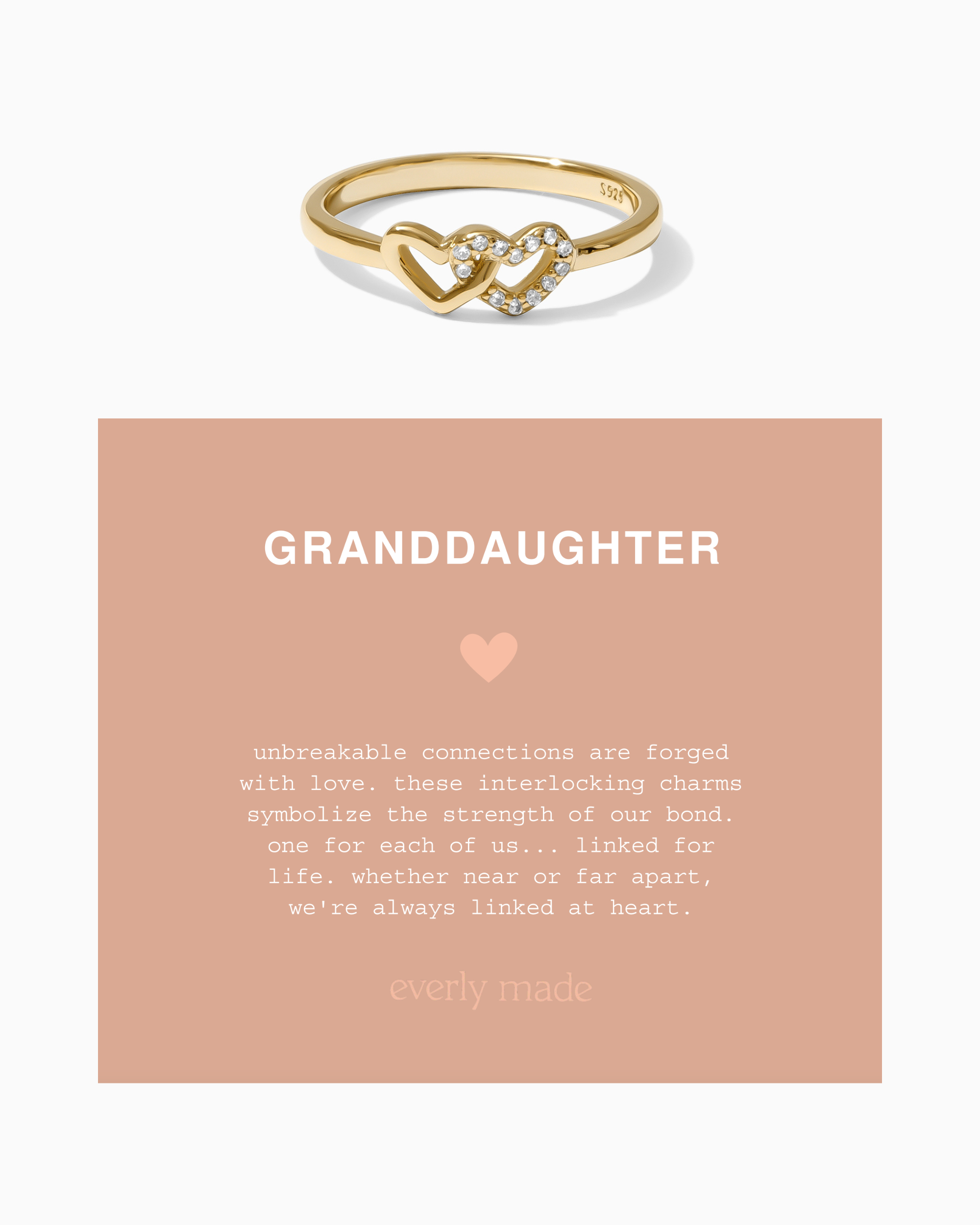 Linked Hearts CZ Ring • Granddaughter (Final Sale)