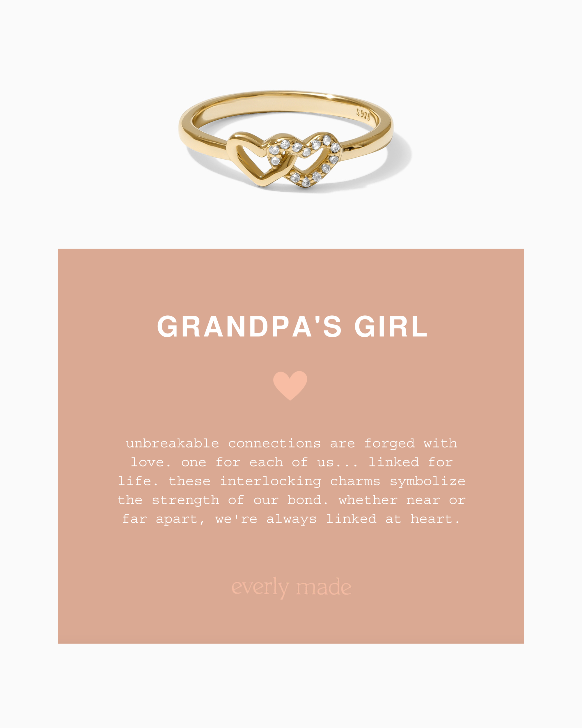Linked Hearts CZ Ring • Grandpa's Girl (Final Sale)
