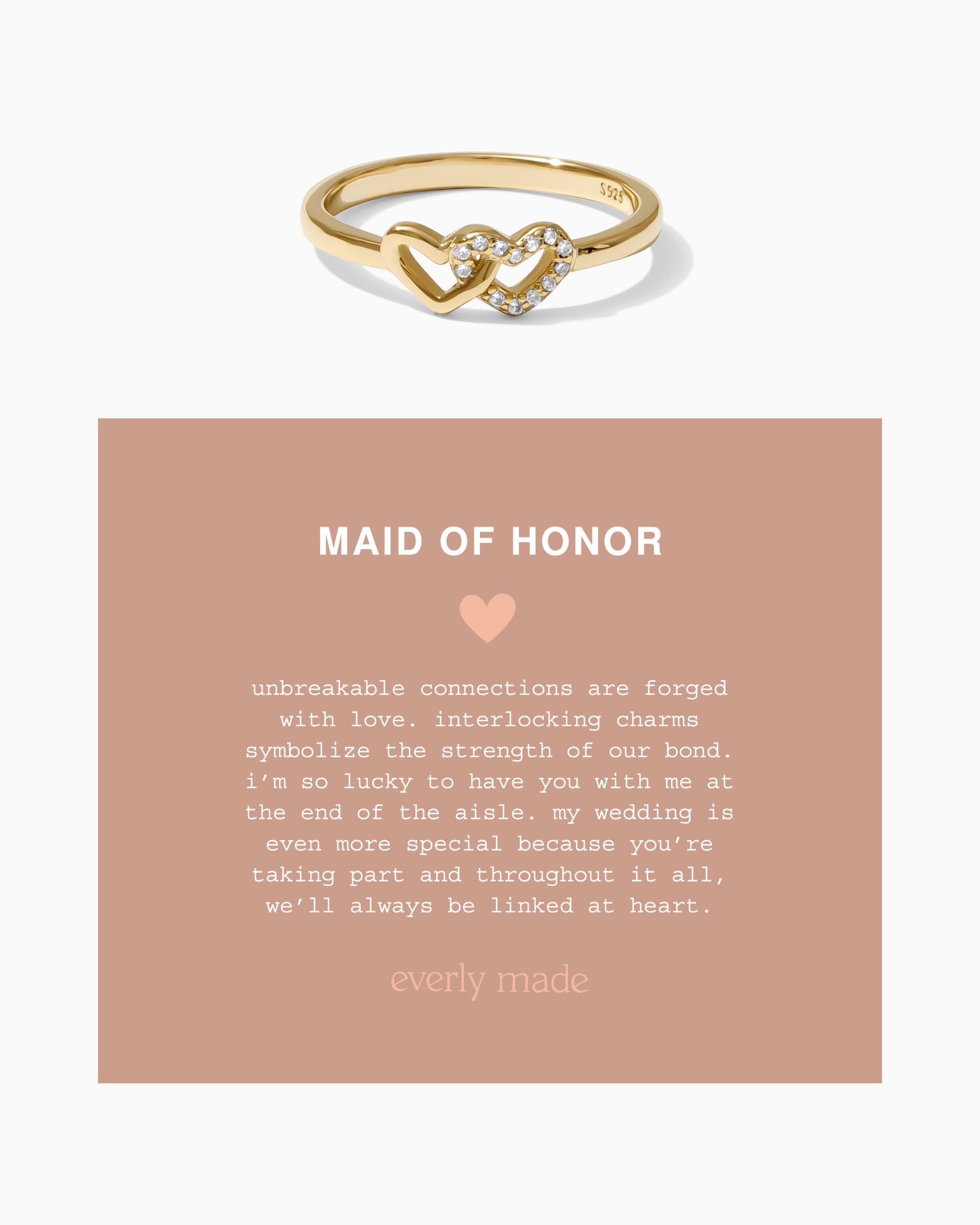 Linked Hearts CZ Ring • Maid of Honor (Final Sale)