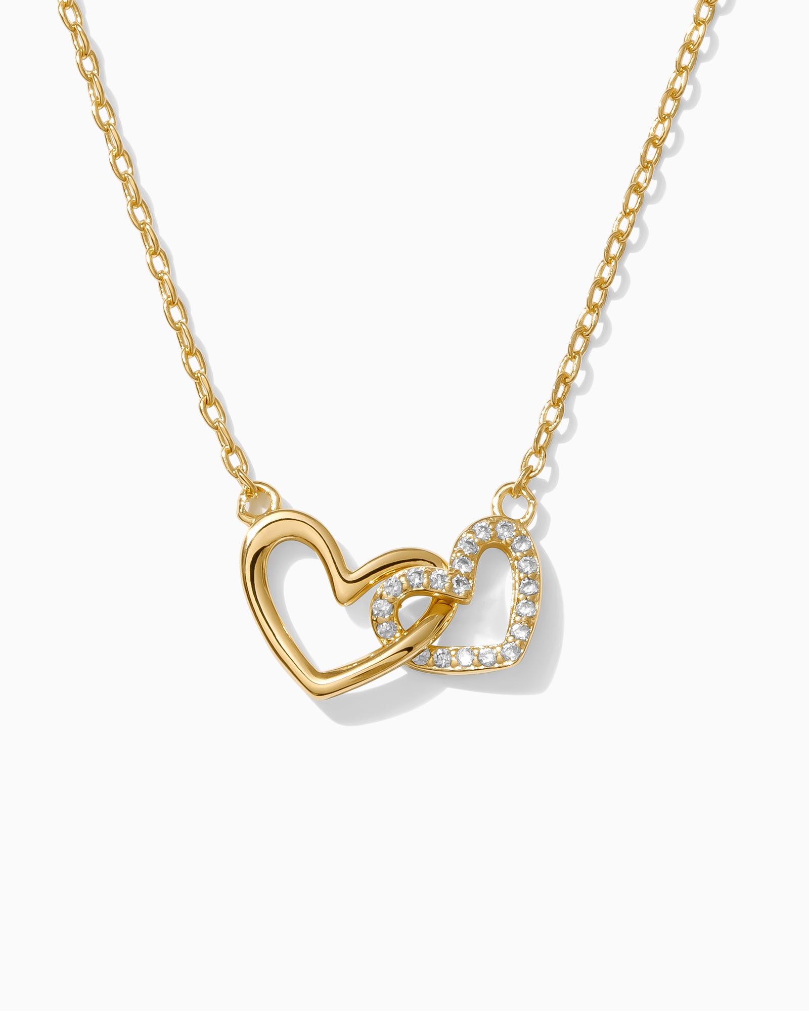 Linked Hearts Necklace • 18k Solid Gold