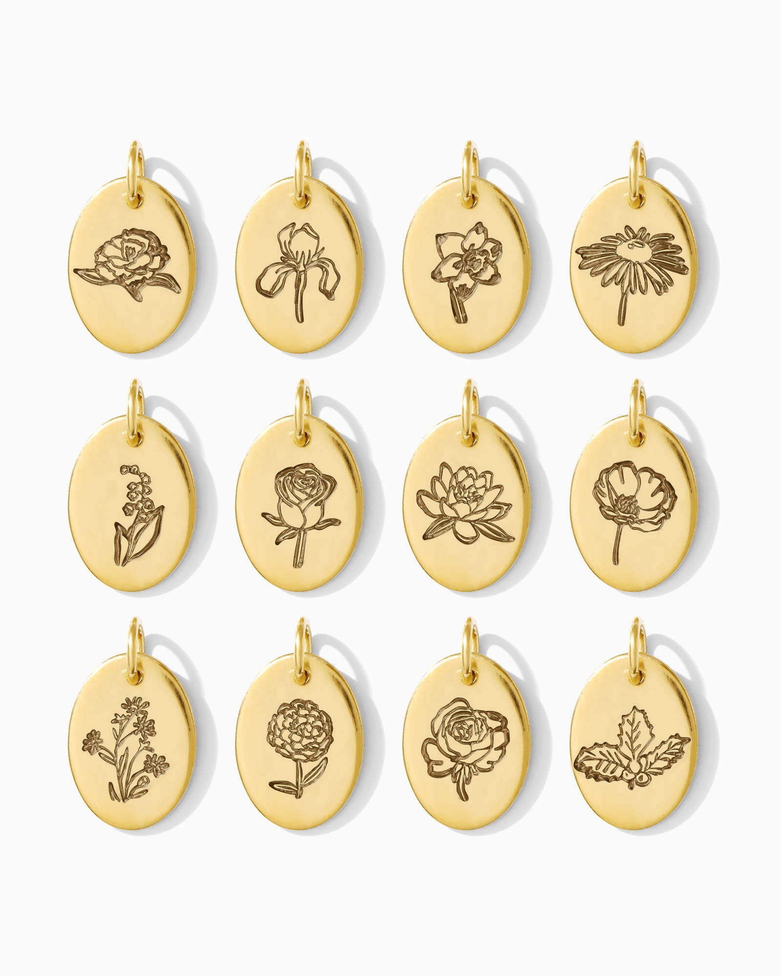 Anthos Oval Birth Flower Charm