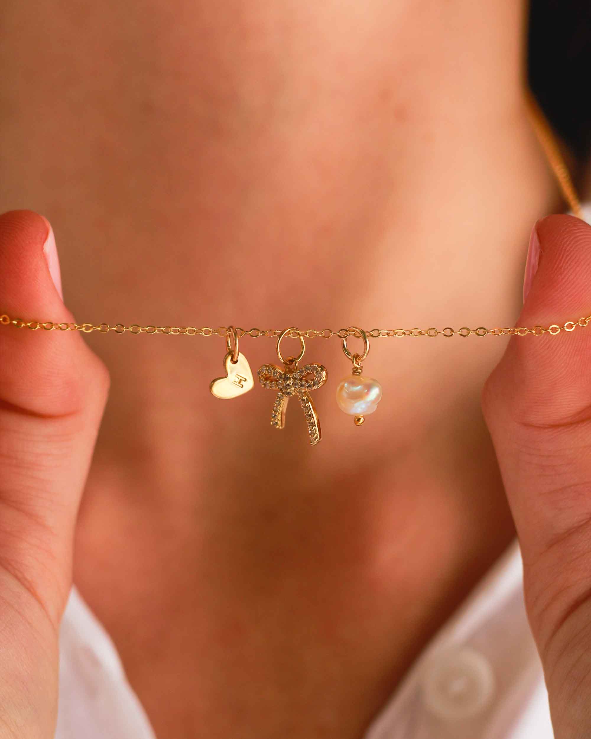 Linden Letter Heart Charm