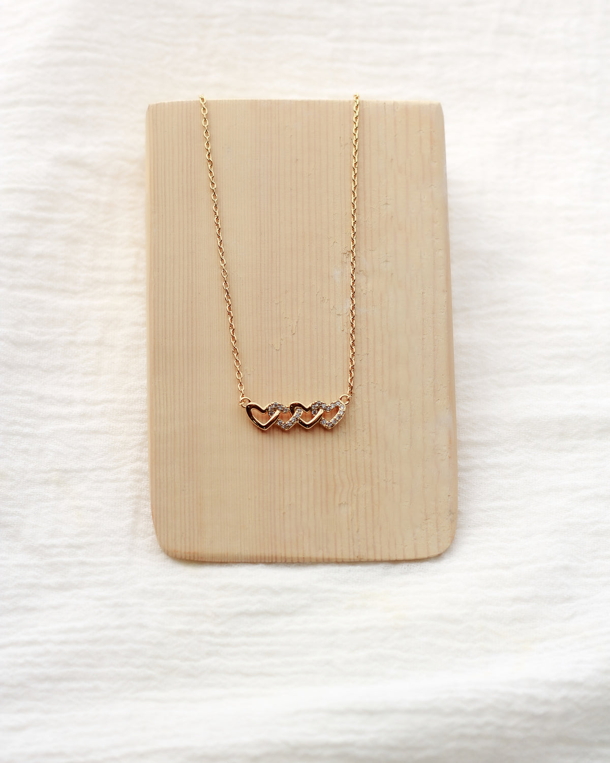 Linked Necklace • 4 Linked Hearts