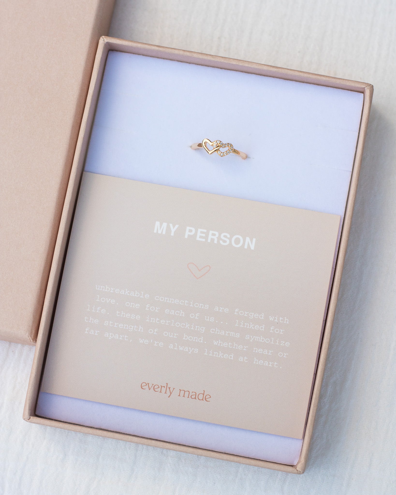 Linked Hearts CZ Ring • My Person (Final Sale)