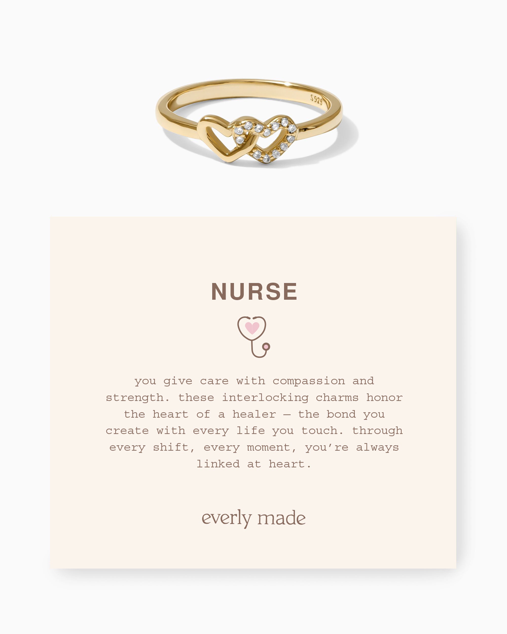 Linked Hearts CZ Ring • Nurse (Final Sale)