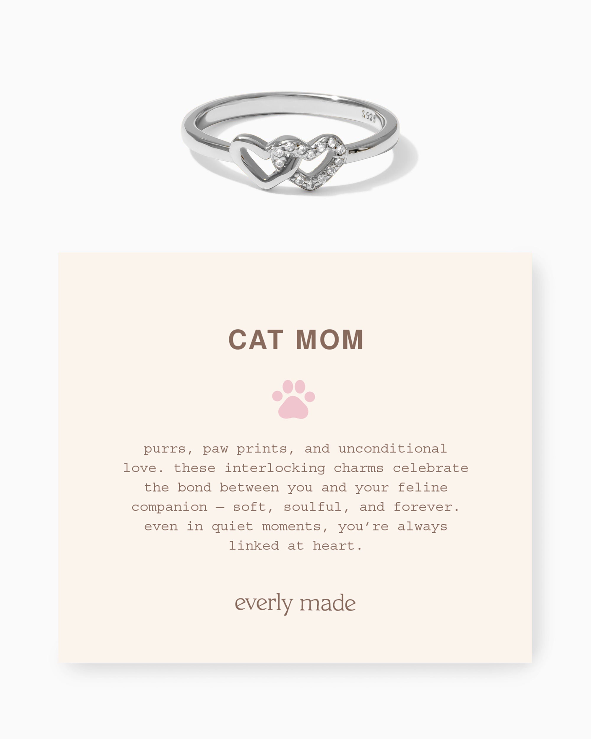Linked Hearts CZ Ring • Cat Mom (Final Sale)