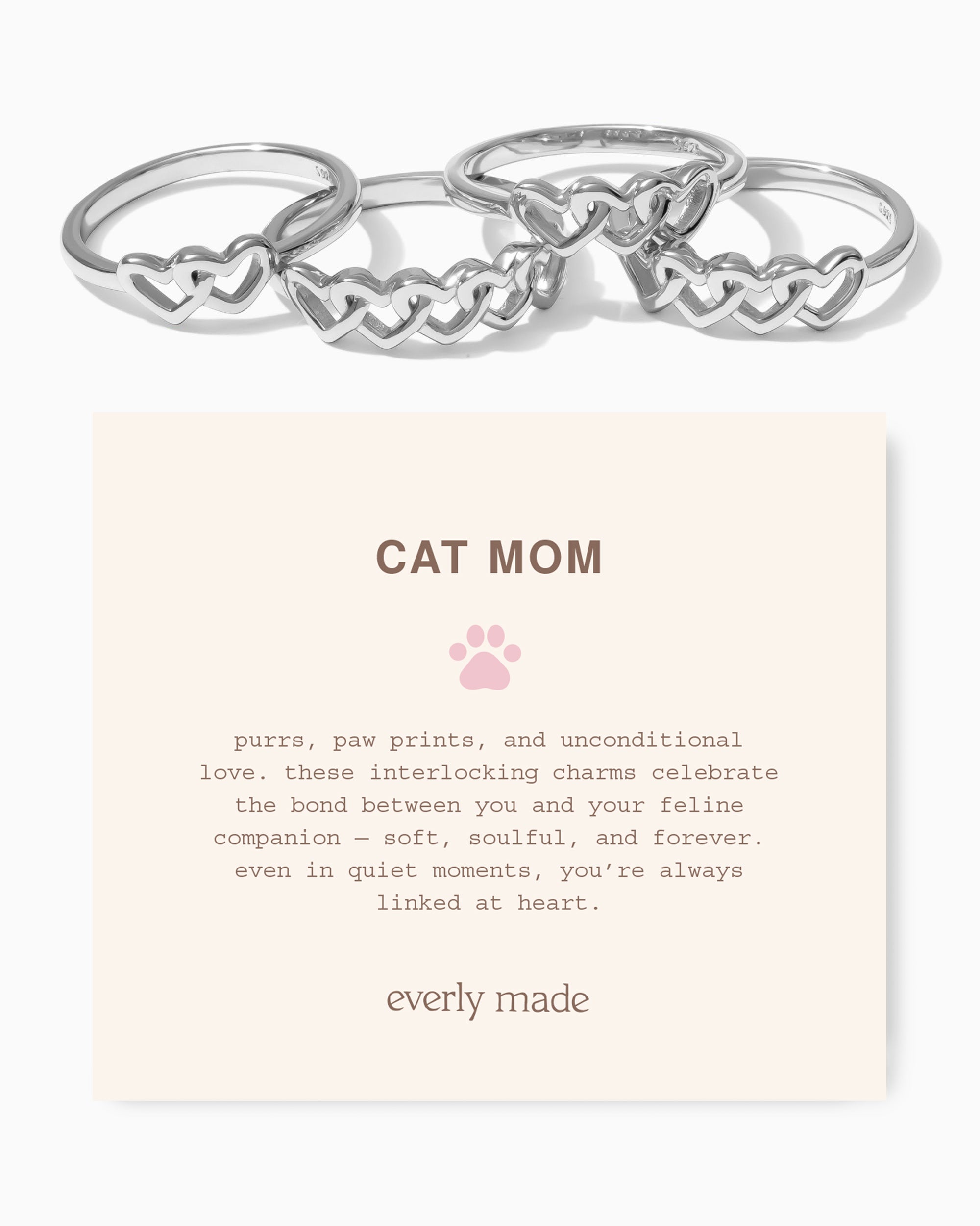 Linked Hearts Ring • Cat Mom
