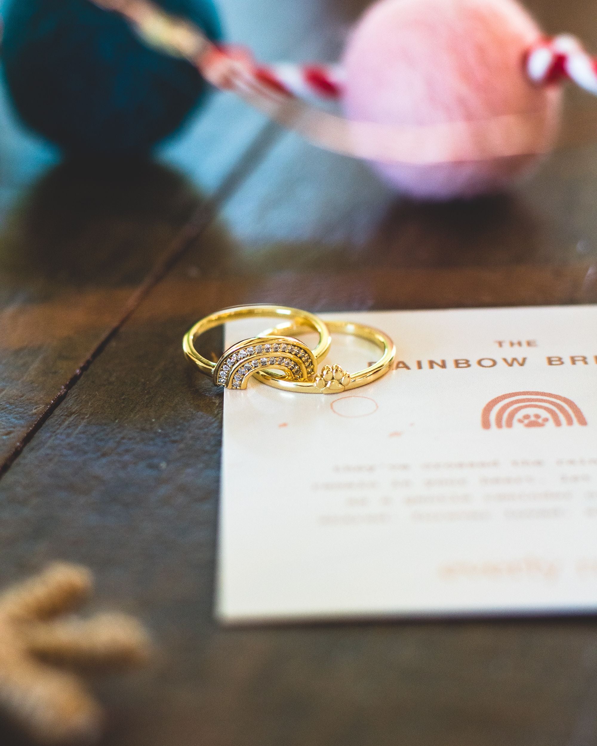 Rainbow Bridge Ring Set • 18k Solid Gold