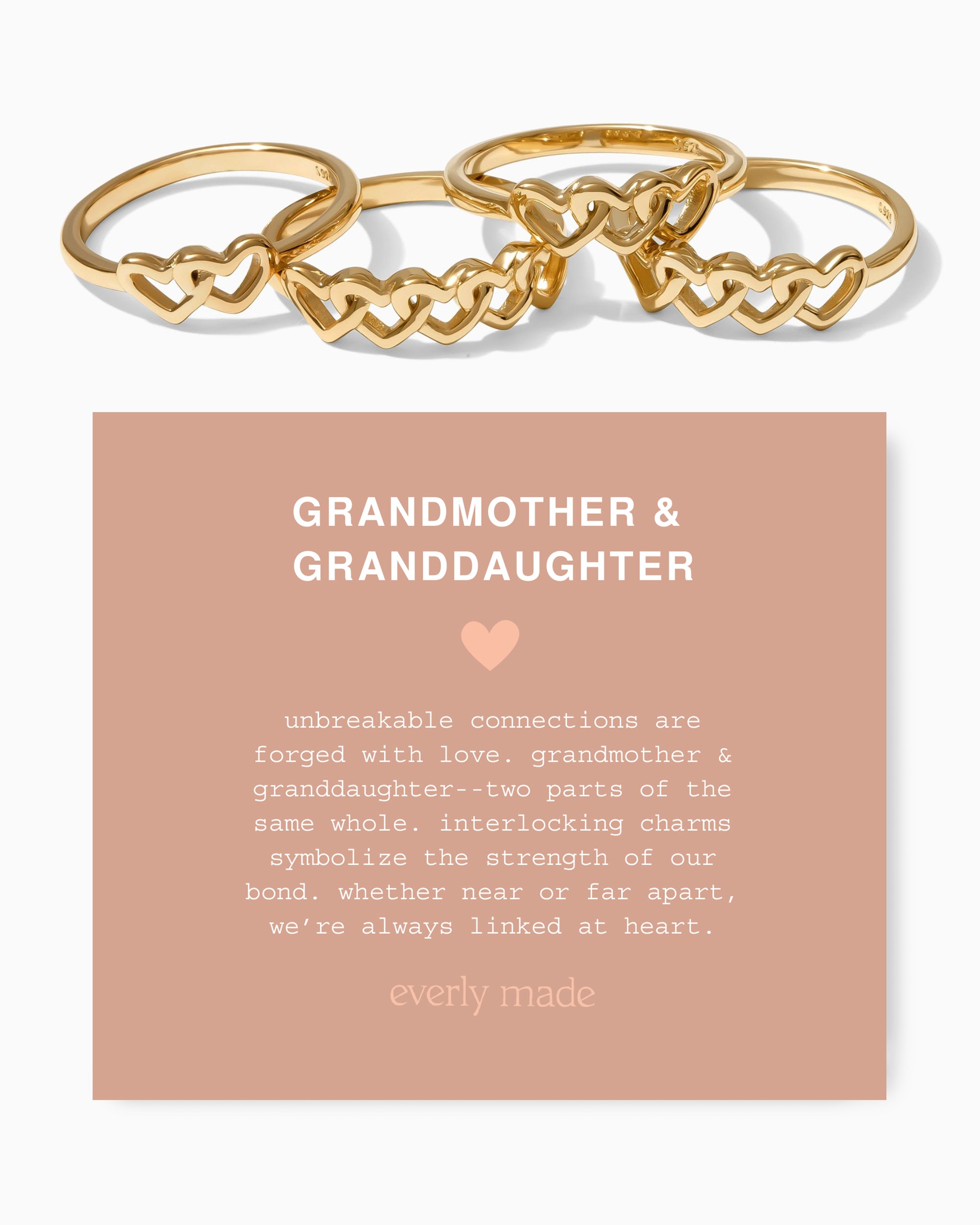 Linked Hearts Ring • Grandmother & Granddaughter