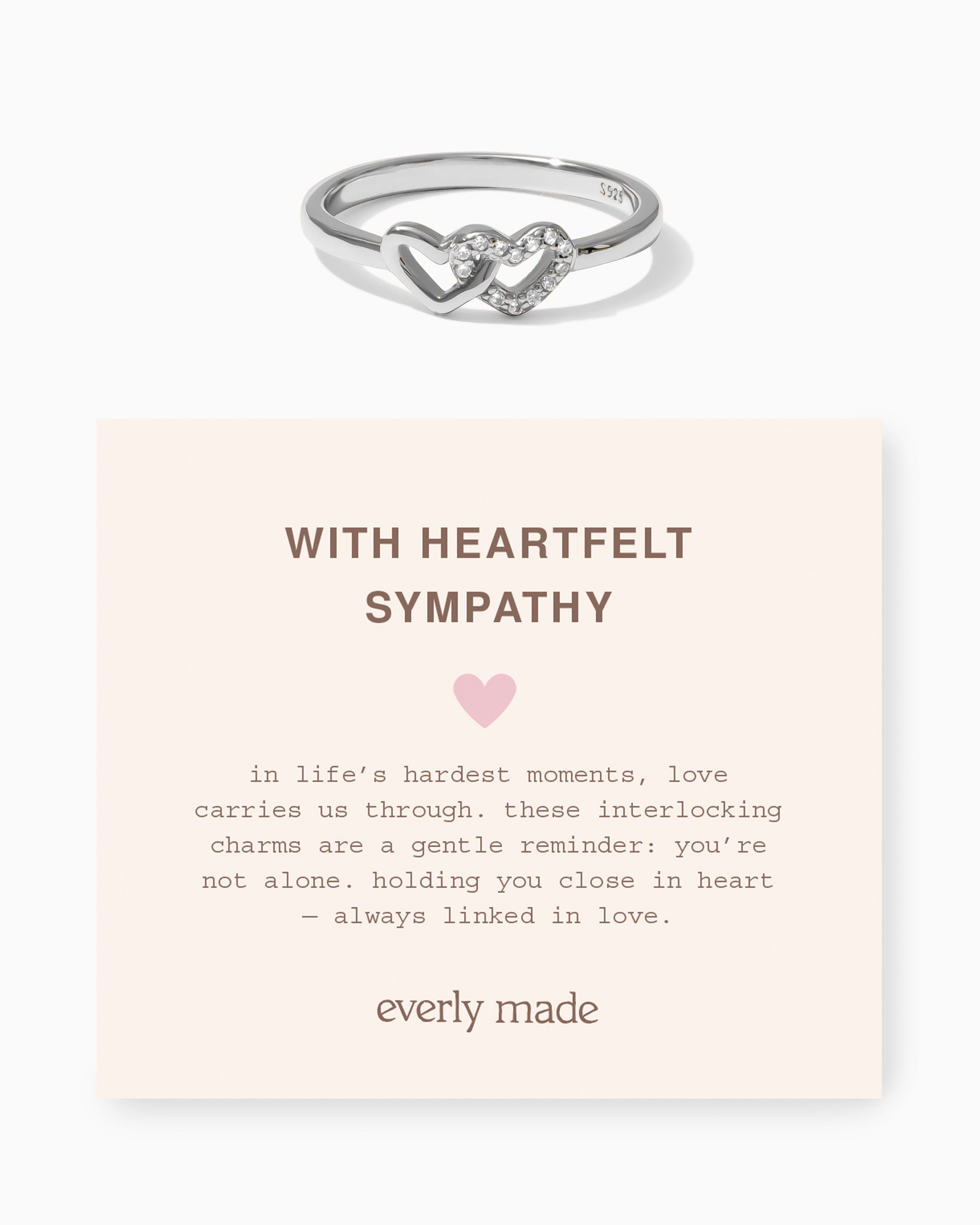 Linked Hearts CZ Ring • With Heartfelt Sympathy (Final Sale)