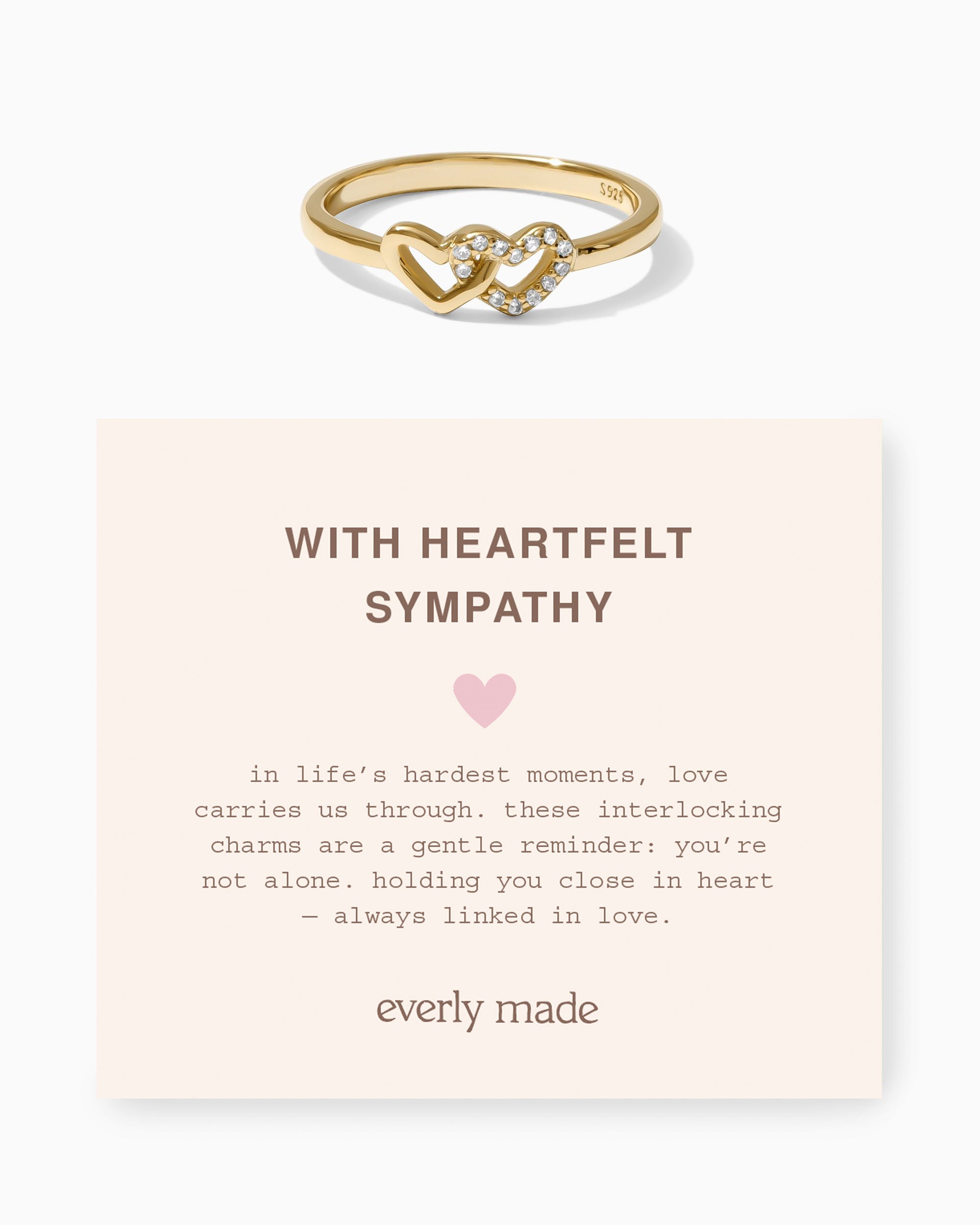 Linked Hearts CZ Ring • With Heartfelt Sympathy (Final Sale)