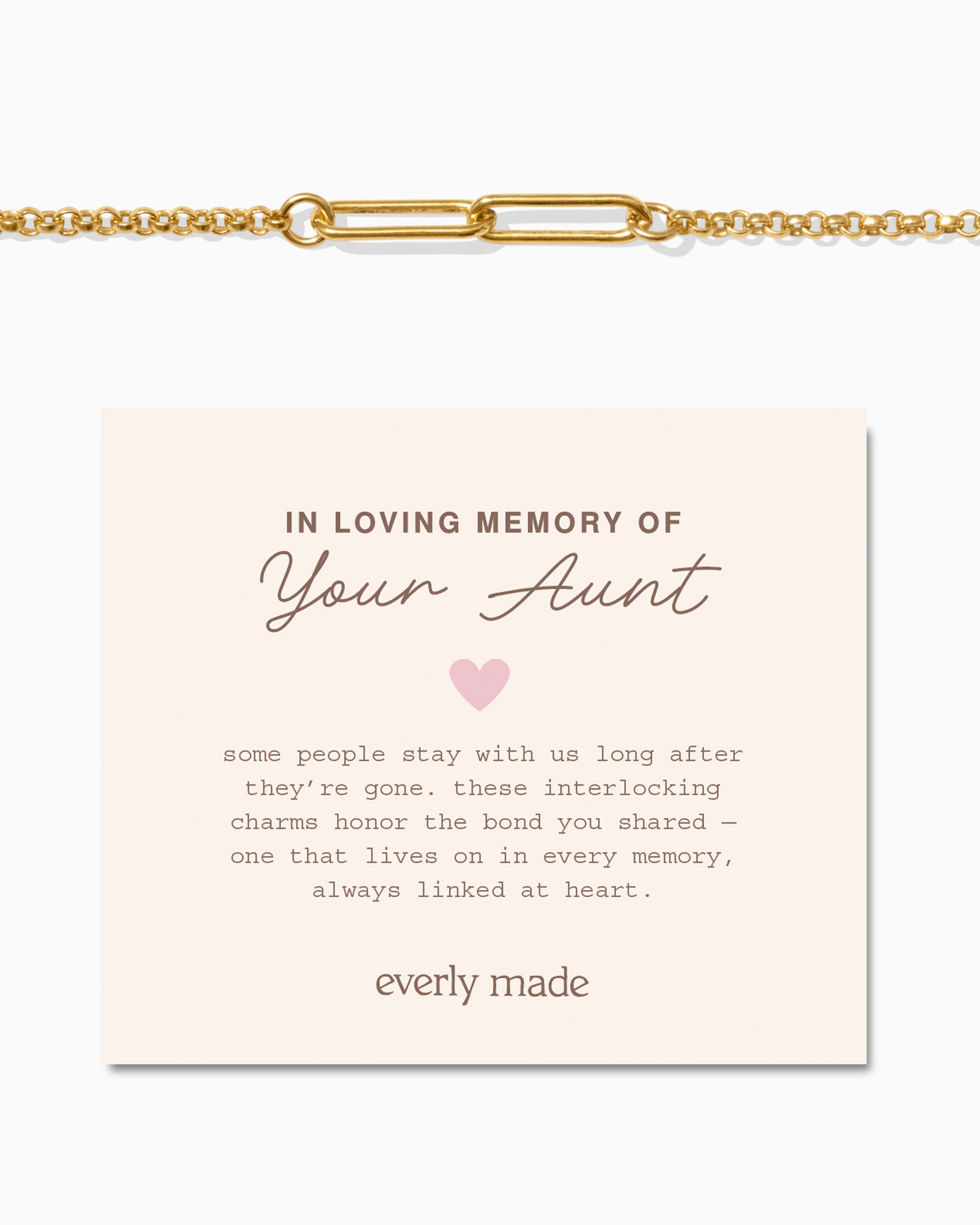 Linked Bracelet • In Loving Memory of your Aunt