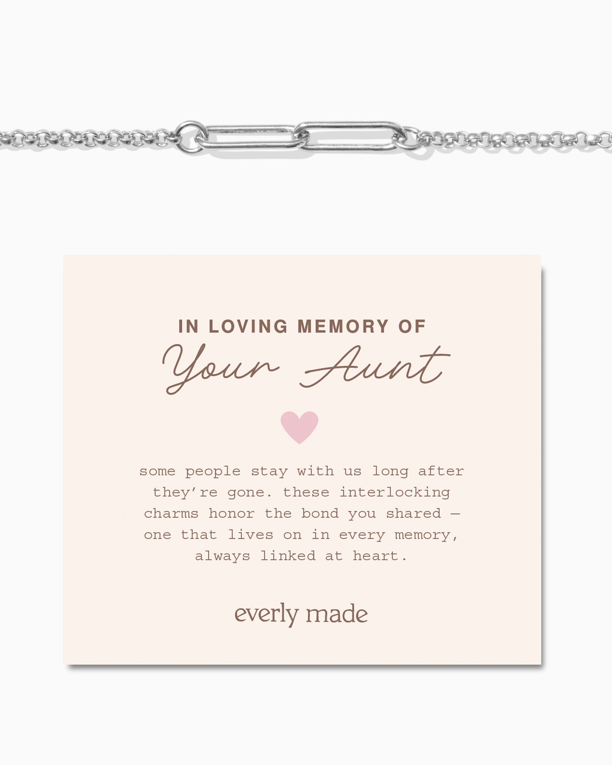 Linked Bracelet • In Loving Memory of your Aunt