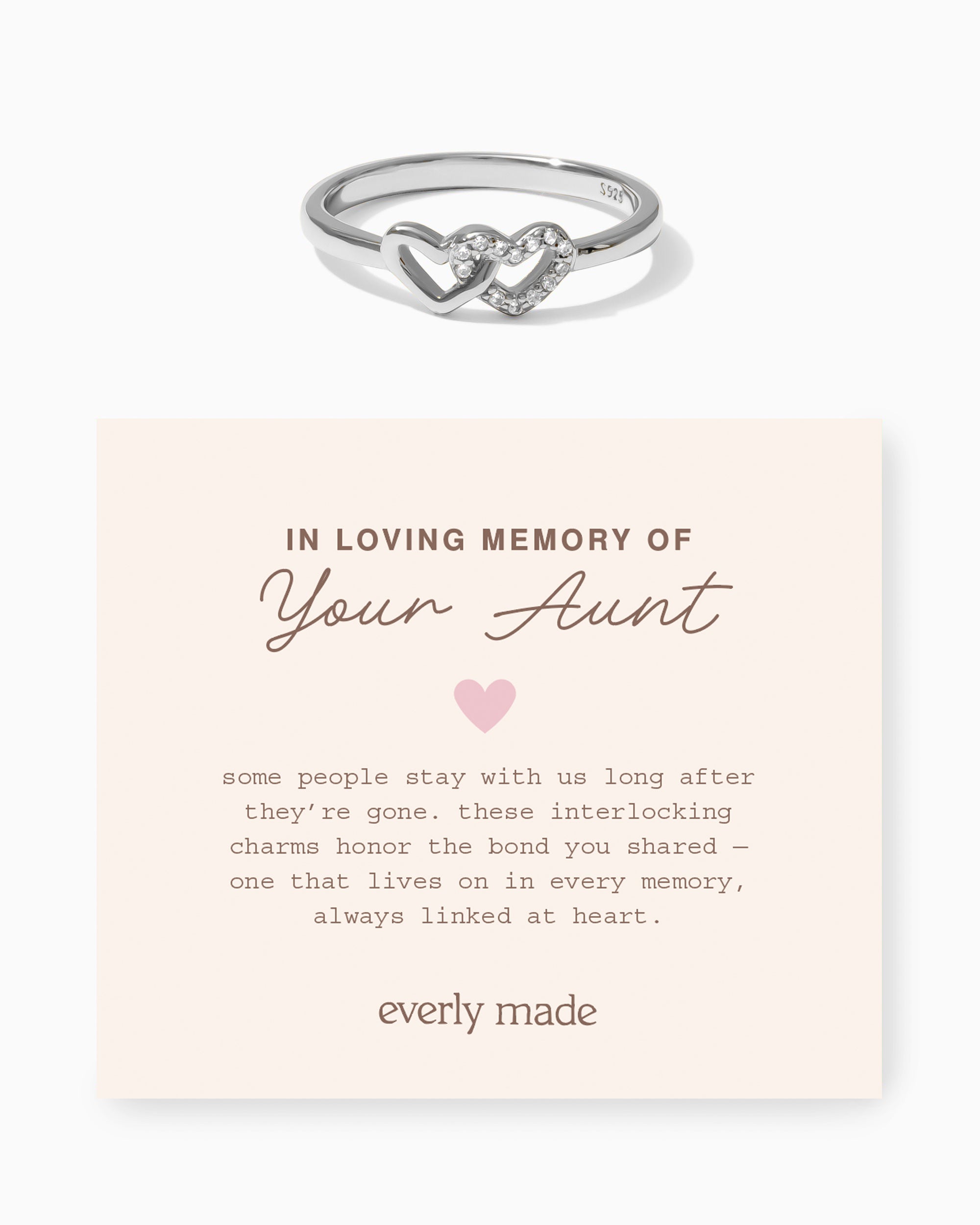 Linked Hearts CZ Ring • In Loving Memory of your Aunt (Final Sale)