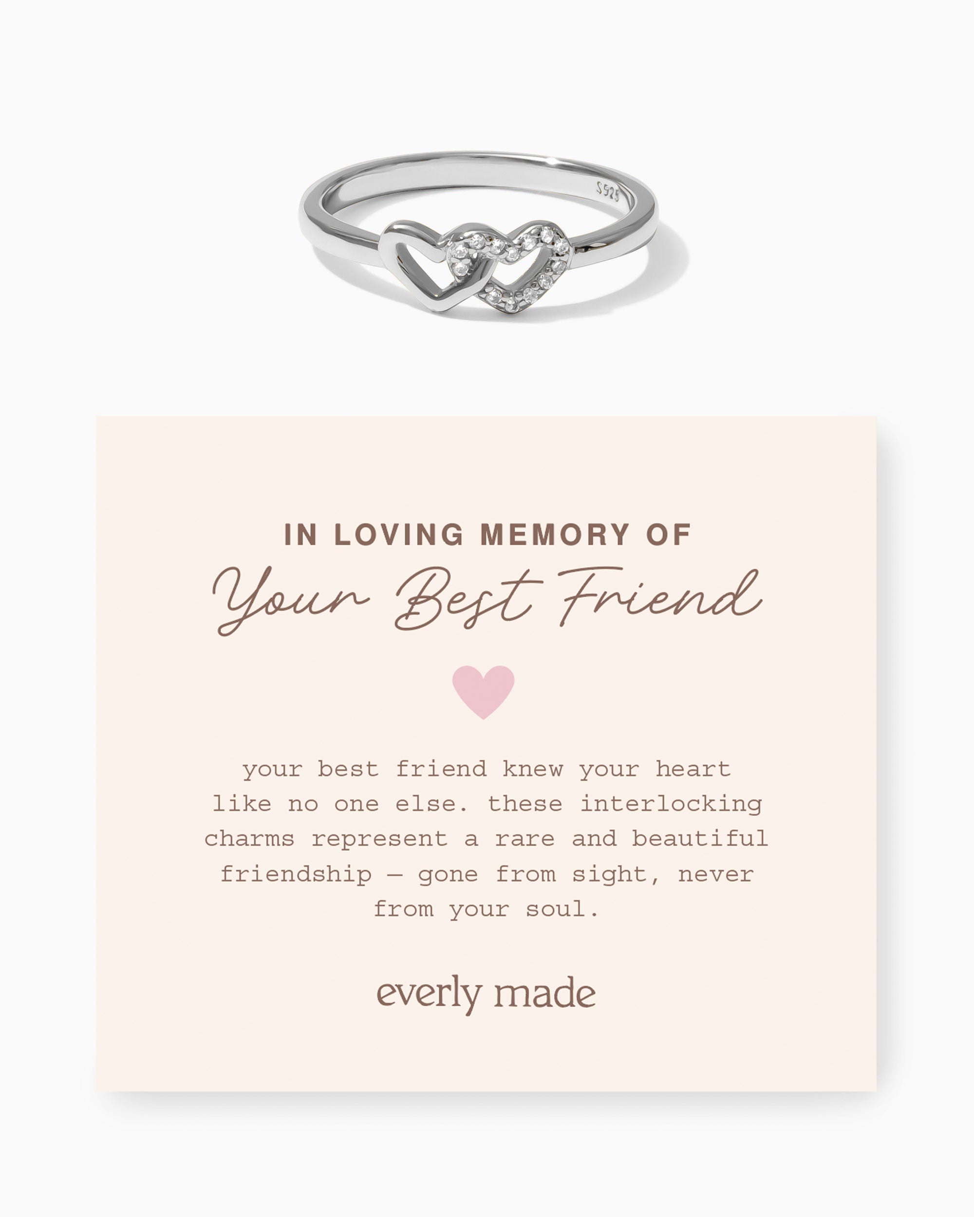 Linked Hearts CZ Ring • In Loving Memory of your Best Friend (Final Sale)