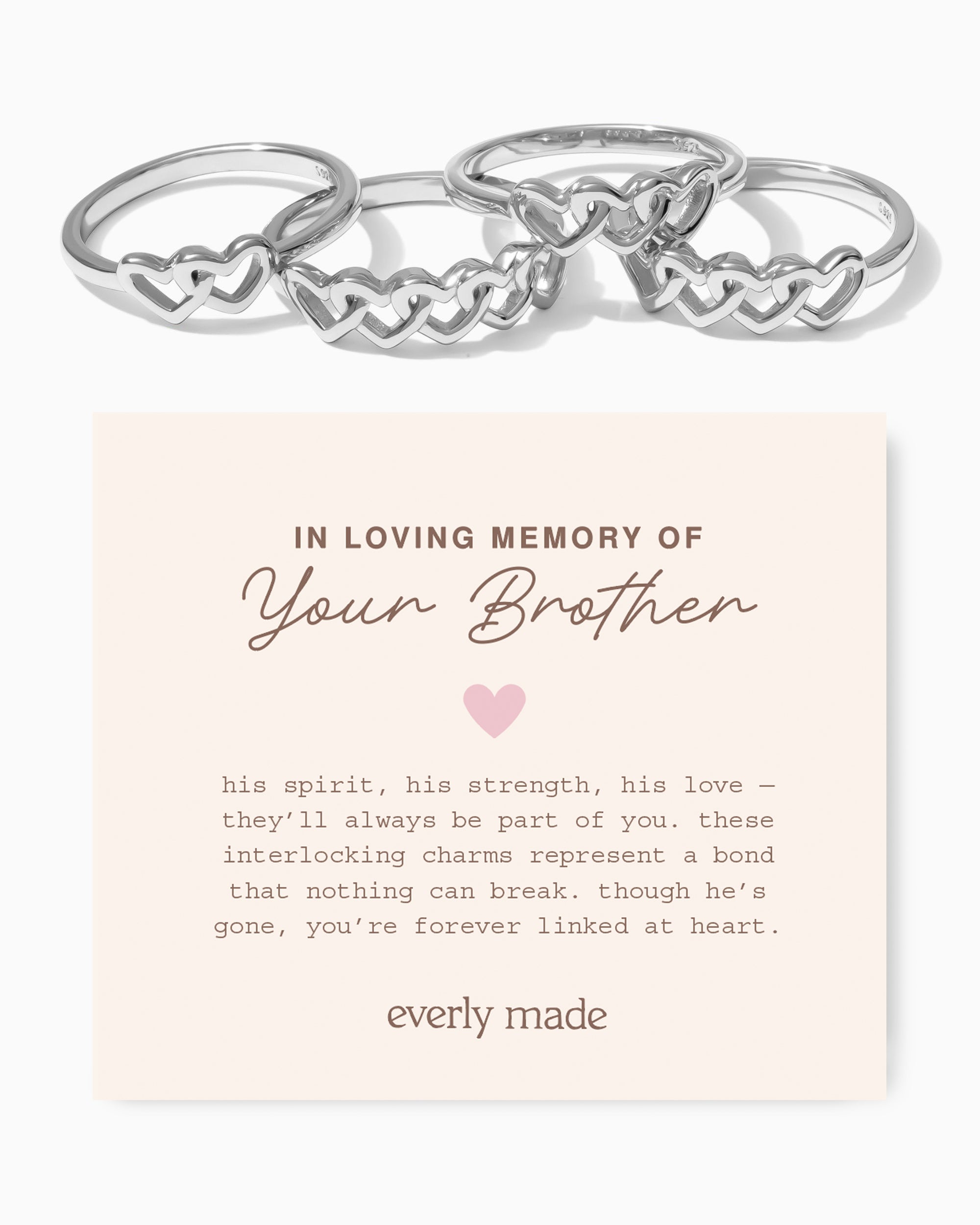 Linked Hearts Ring • In Loving Memory of your Brother