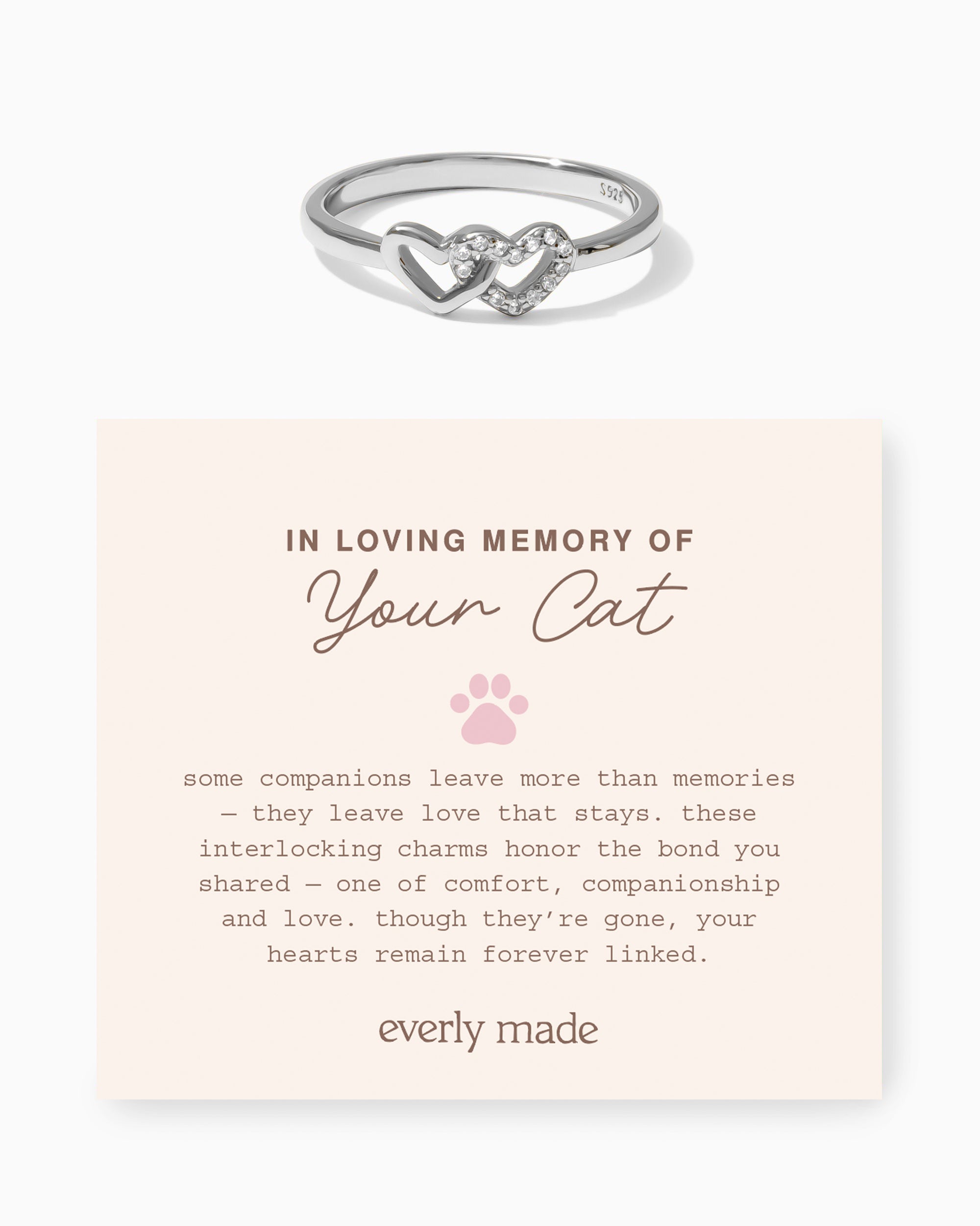 Linked Hearts CZ Ring • In Loving Memory of your Cat (Final Sale)