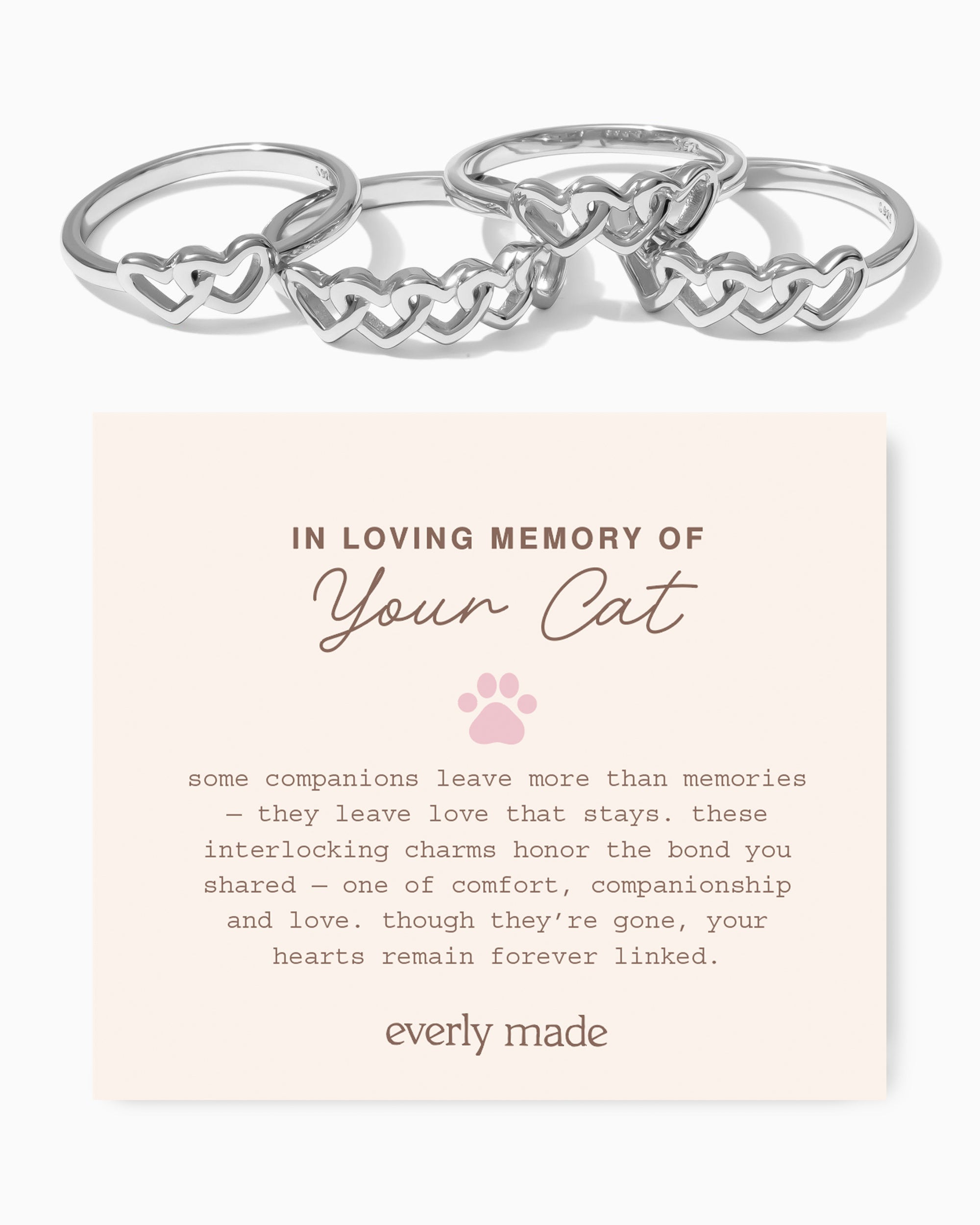 Linked Hearts Ring • In Loving Memory of your Cat