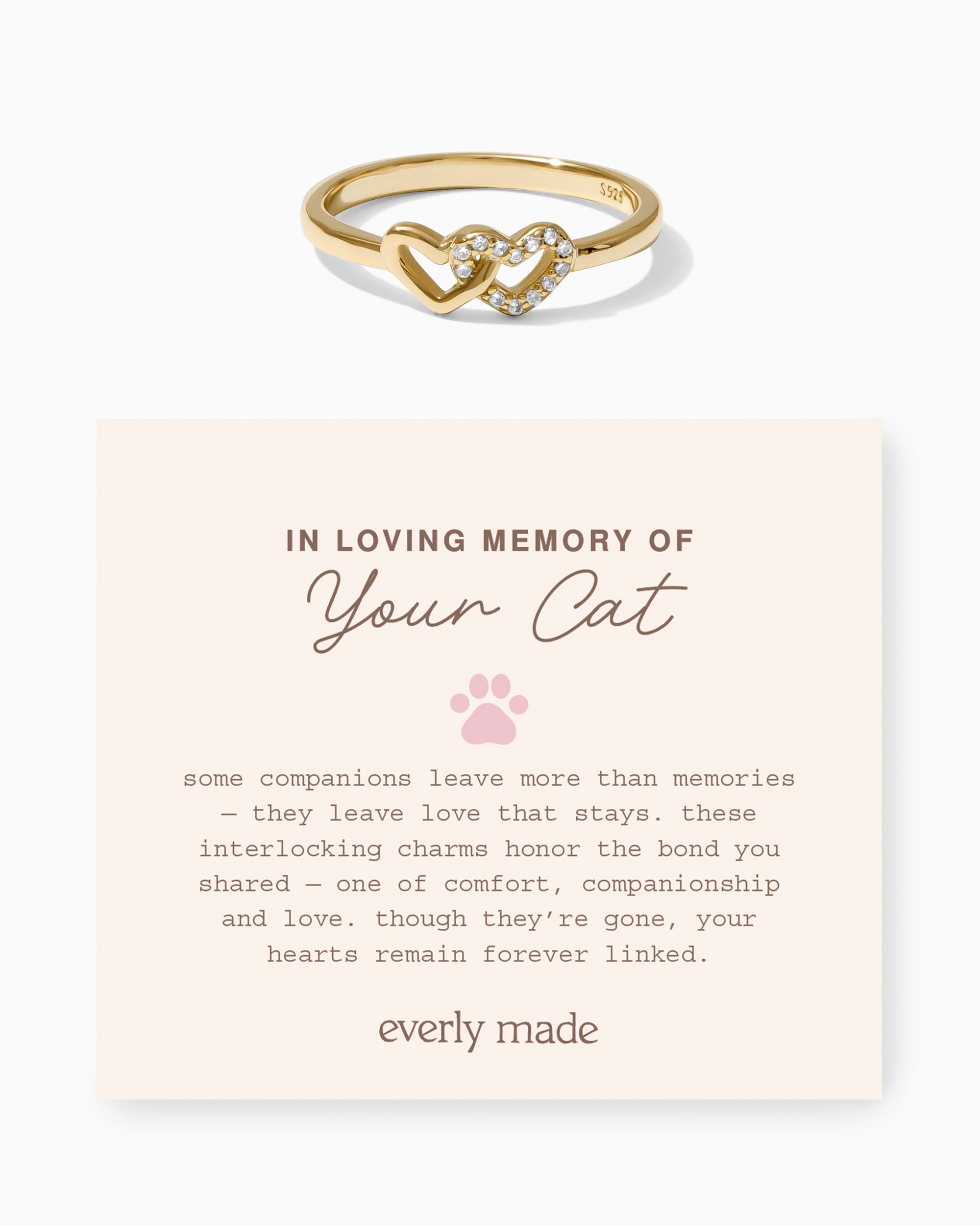 Linked Hearts CZ Ring • In Loving Memory of your Cat (Final Sale)