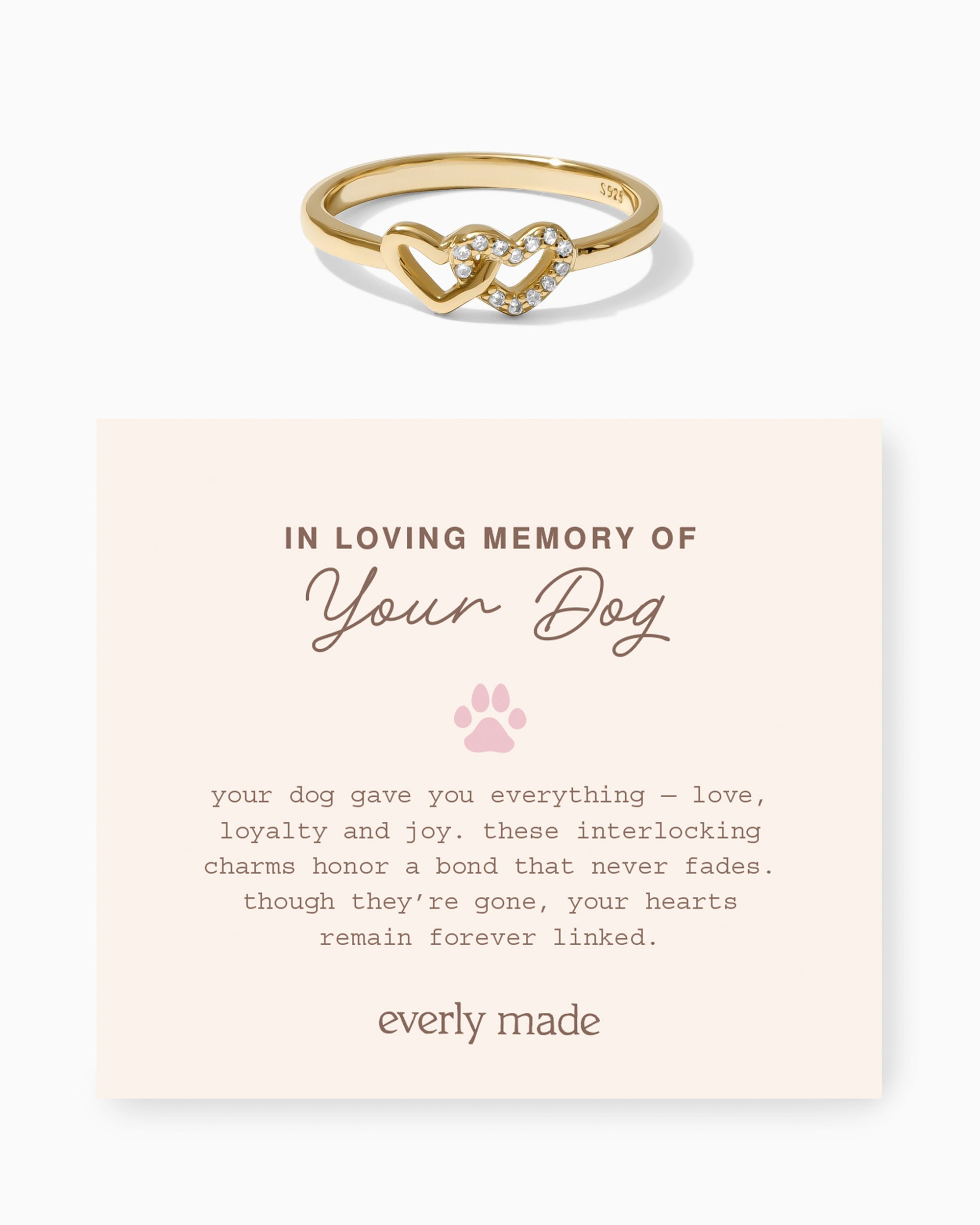 Linked Hearts CZ Ring • In Loving Memory of your Dog (Final Sale)