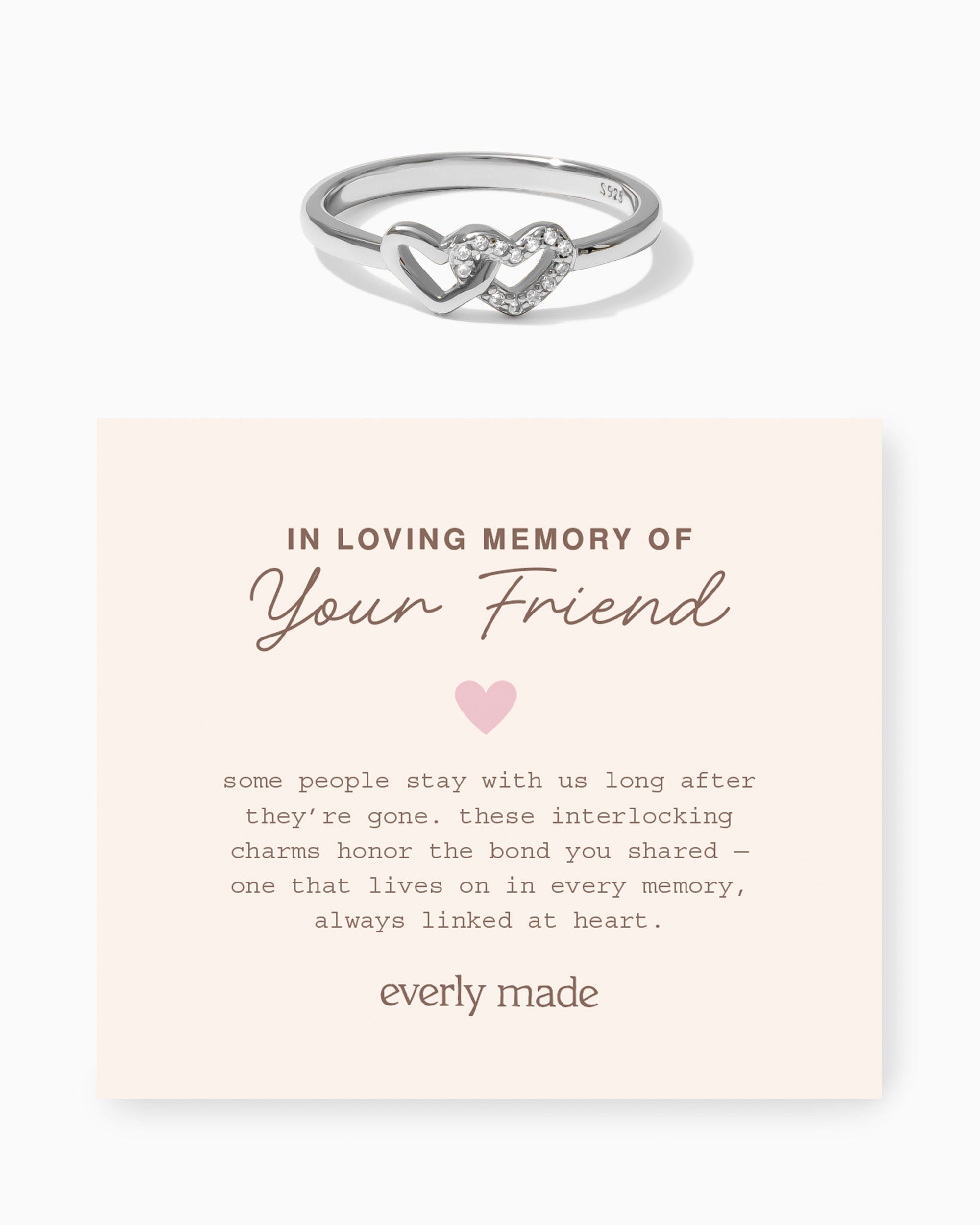 Linked Hearts CZ Ring • In Loving Memory of your Friend (Final Sale)
