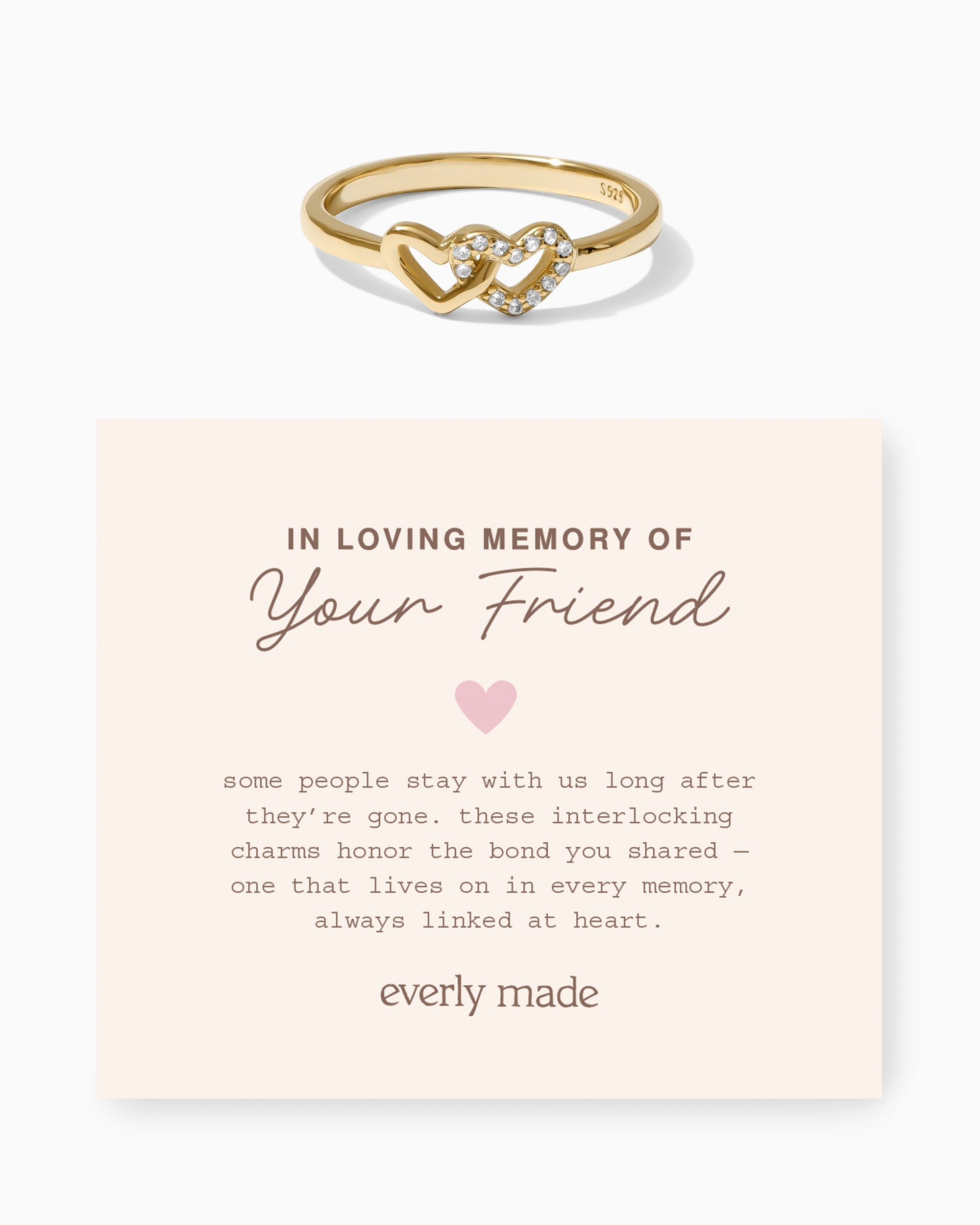 Linked Hearts CZ Ring • In Loving Memory of your Friend (Final Sale)