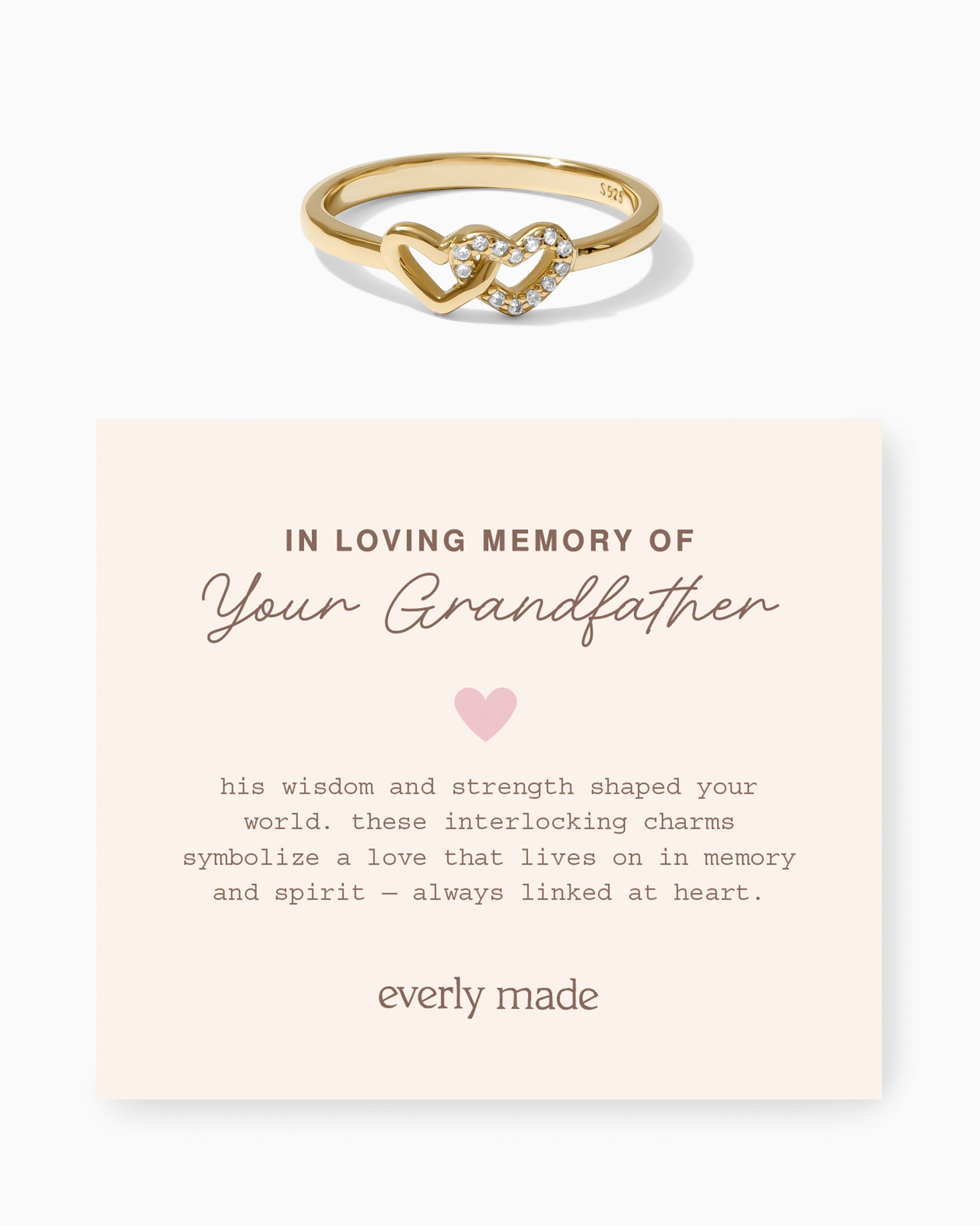 Linked Hearts CZ Ring • In Loving Memory of your Grandfather (Final Sale)