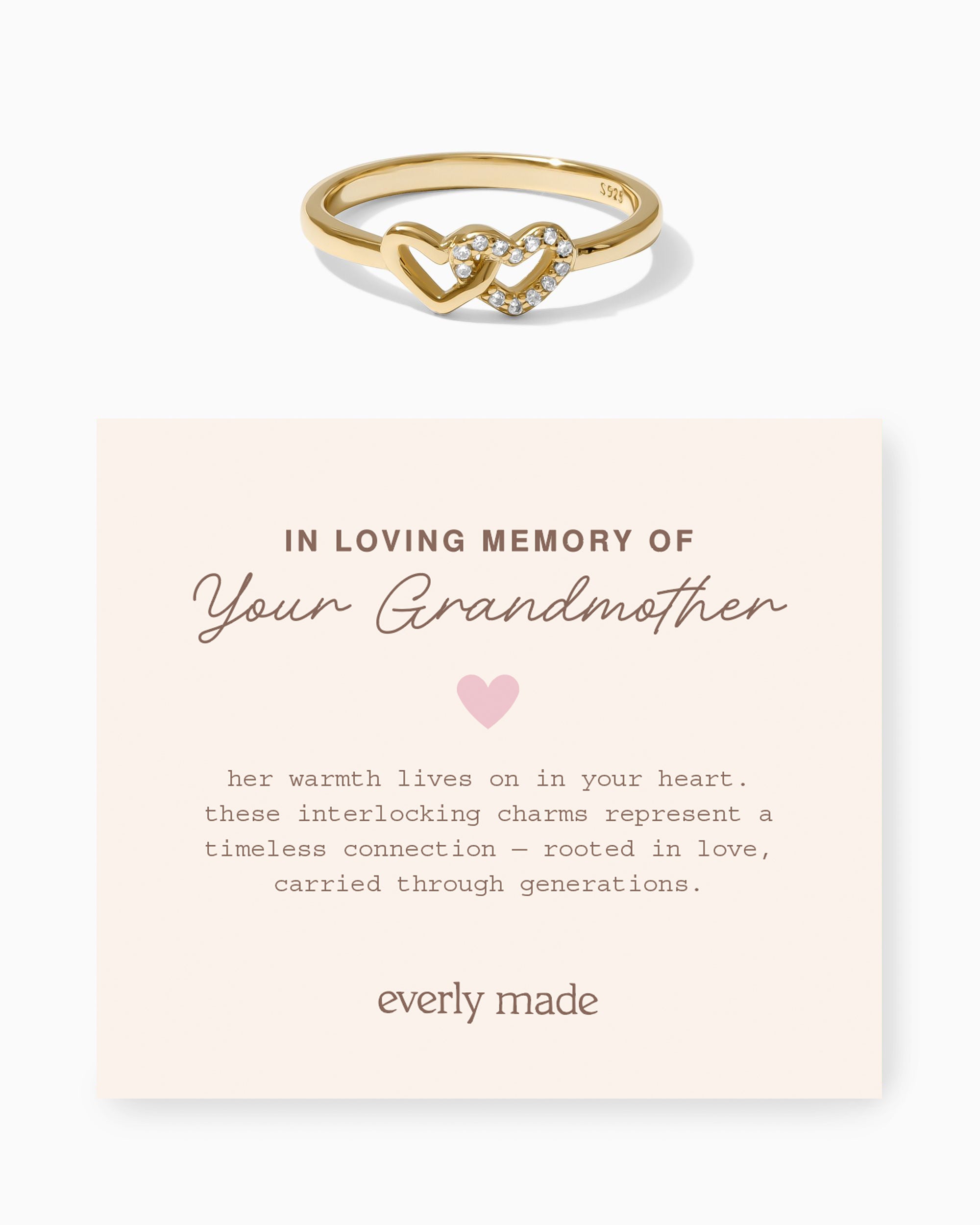 Linked Hearts CZ Ring • In Loving Memory of your Grandmother (Final Sale)