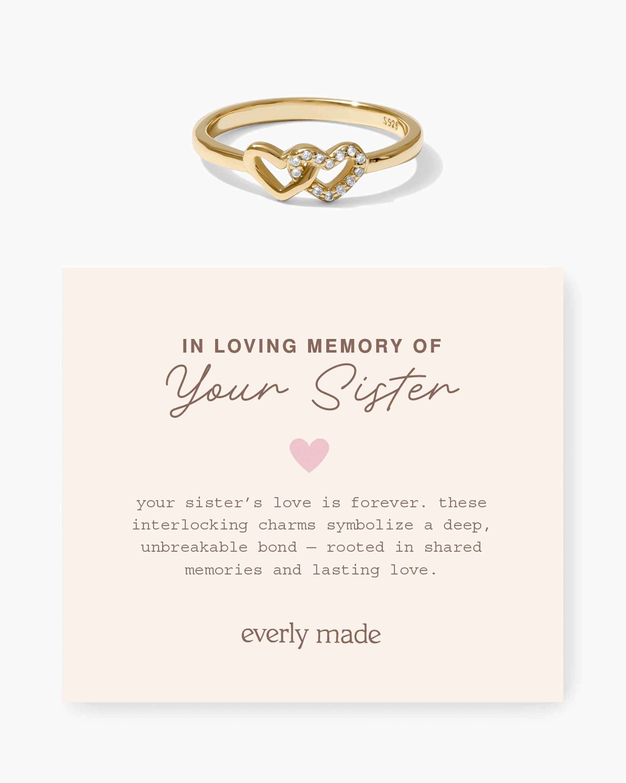 Linked Hearts CZ Ring • In Loving Memory of your Sister (Final Sale)