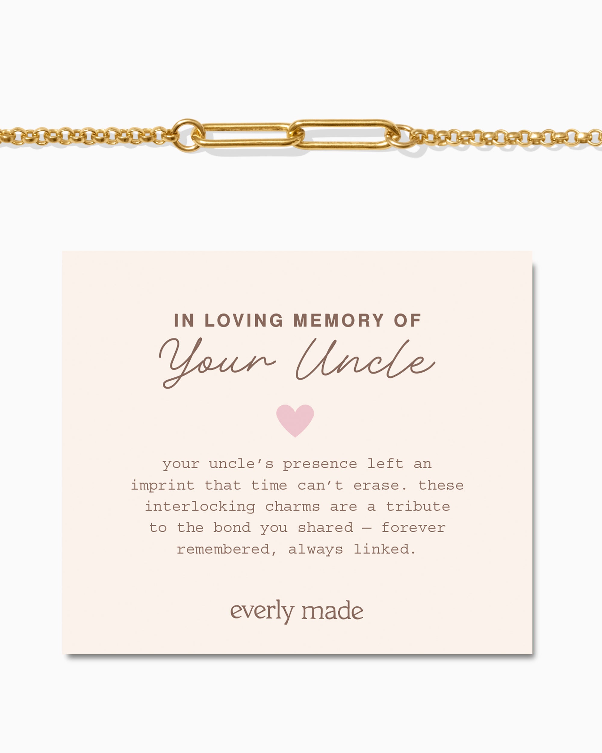 Linked Bracelet • In Loving Memory of your Uncle