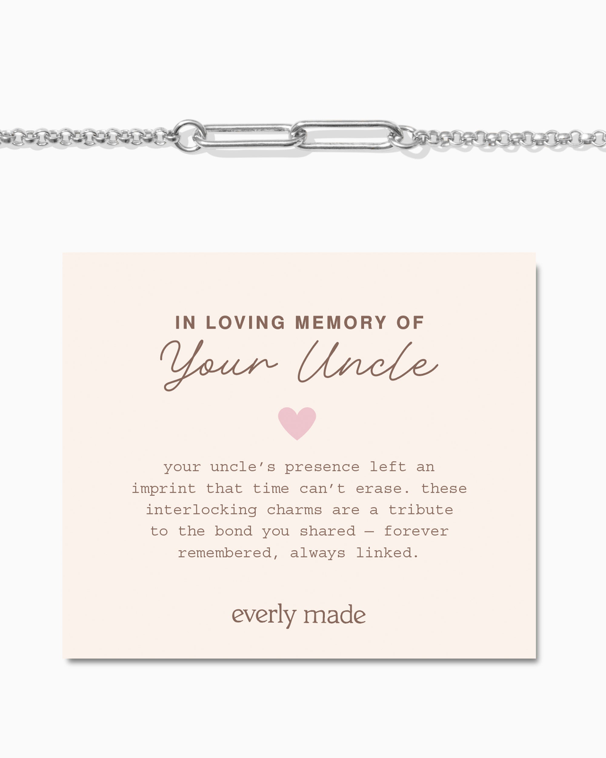 Linked Bracelet • In Loving Memory of your Uncle