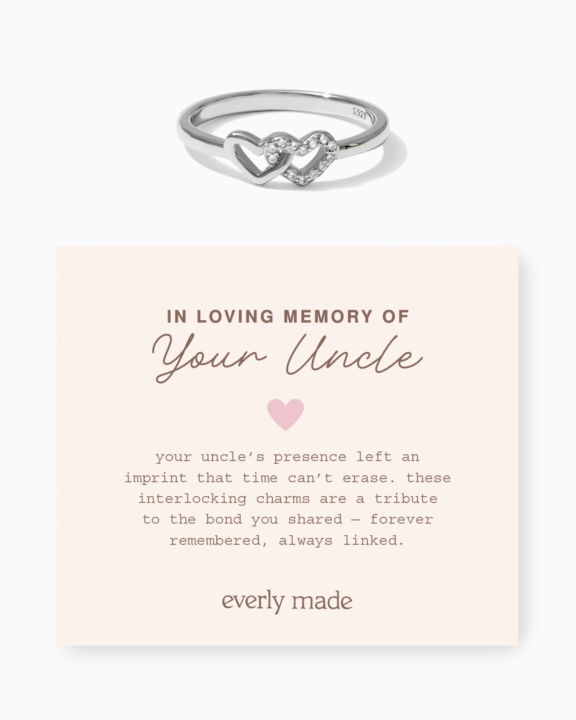 Linked Hearts CZ Ring • In Loving Memory of your Uncle (Final Sale)
