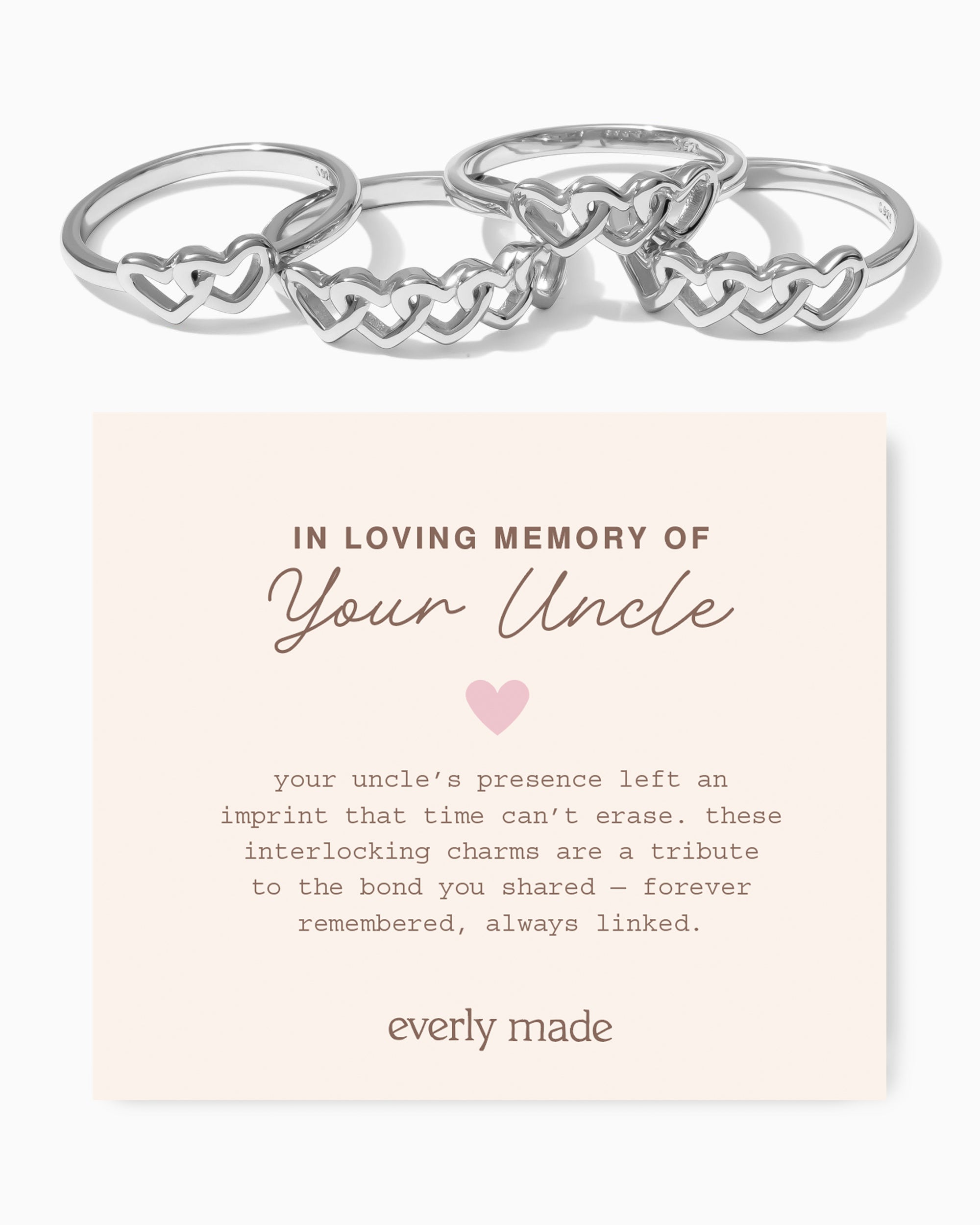 Linked Hearts Ring • In Loving Memory of your Uncle
