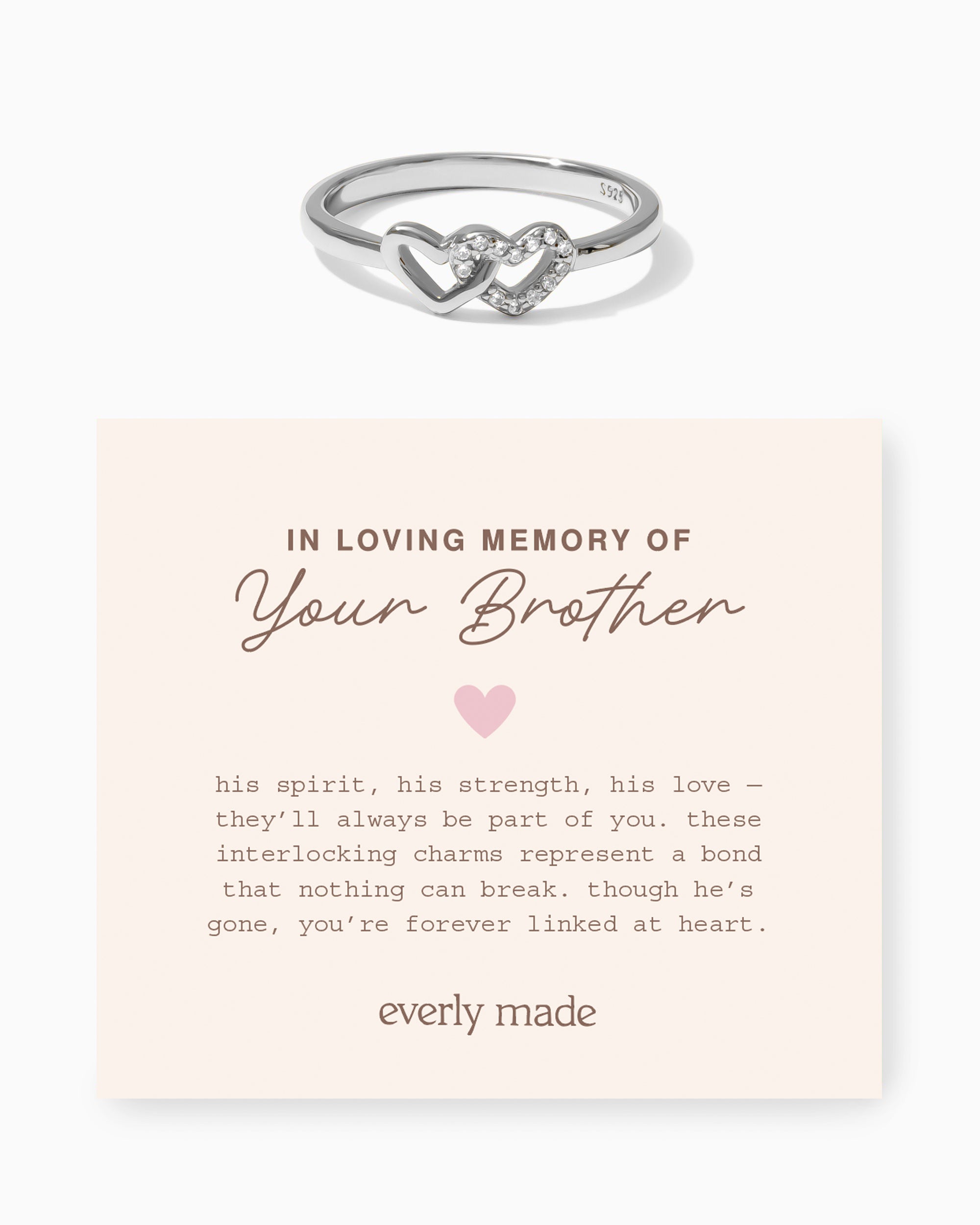 Linked Hearts CZ Ring • In Loving Memory of your Brother (Final Sale)