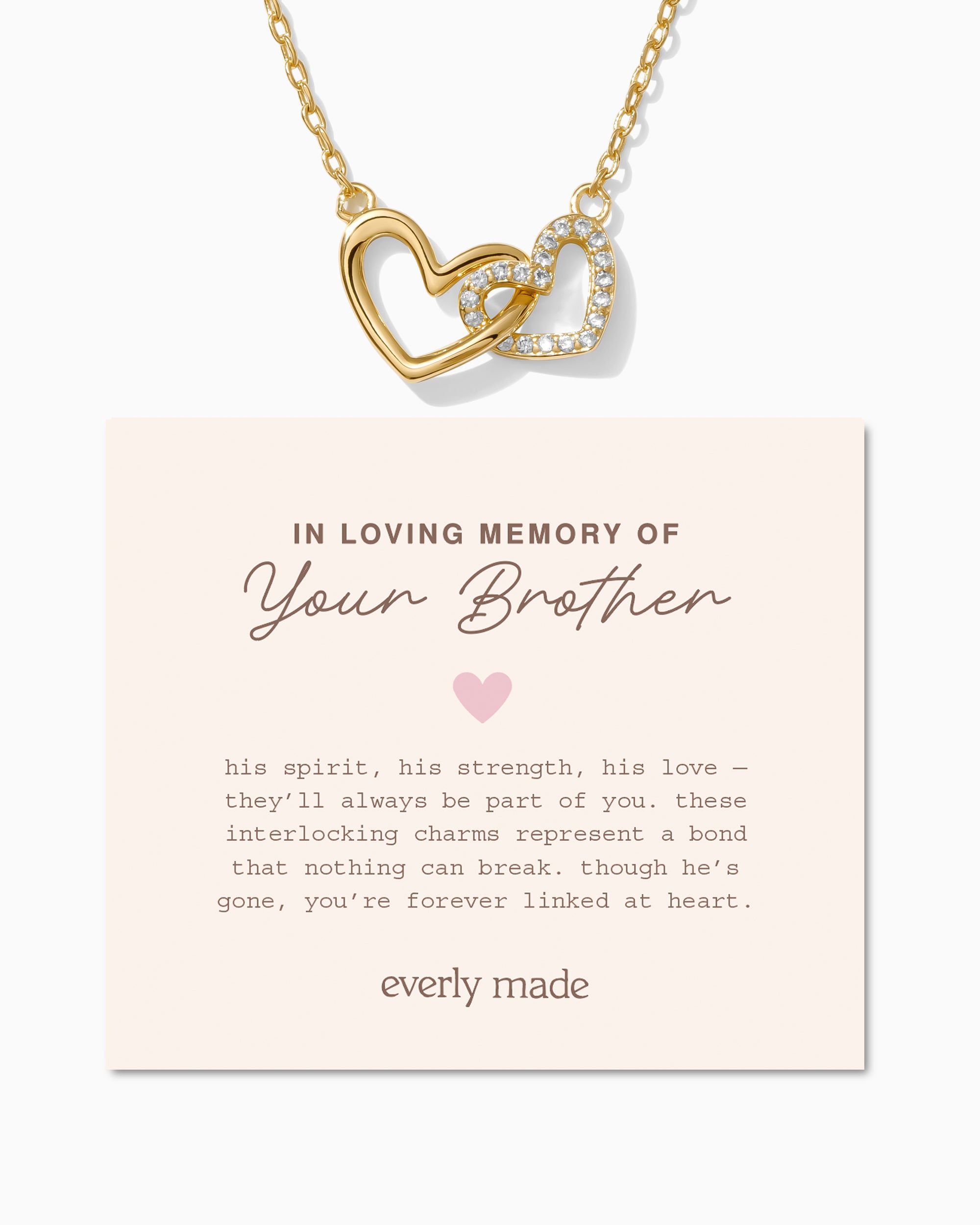 Linked Hearts Necklace • In Loving Memory of your Brother
