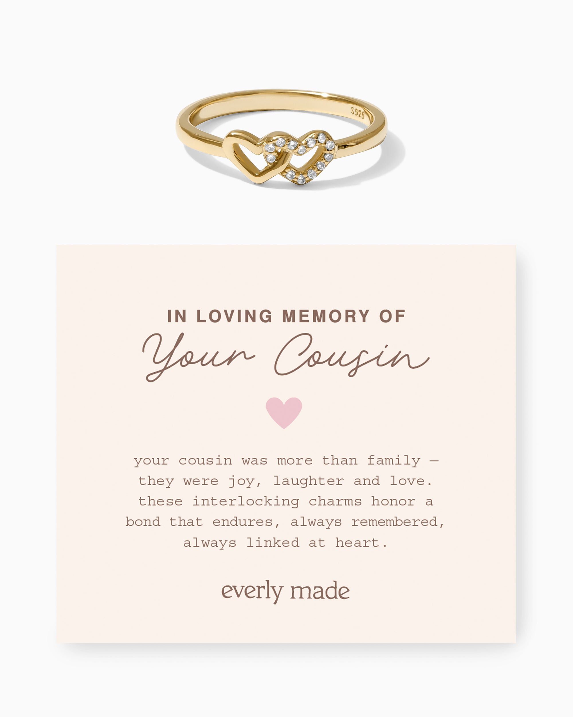 Linked Hearts CZ Ring • In Loving Memory of your Cousin (Final Sale)