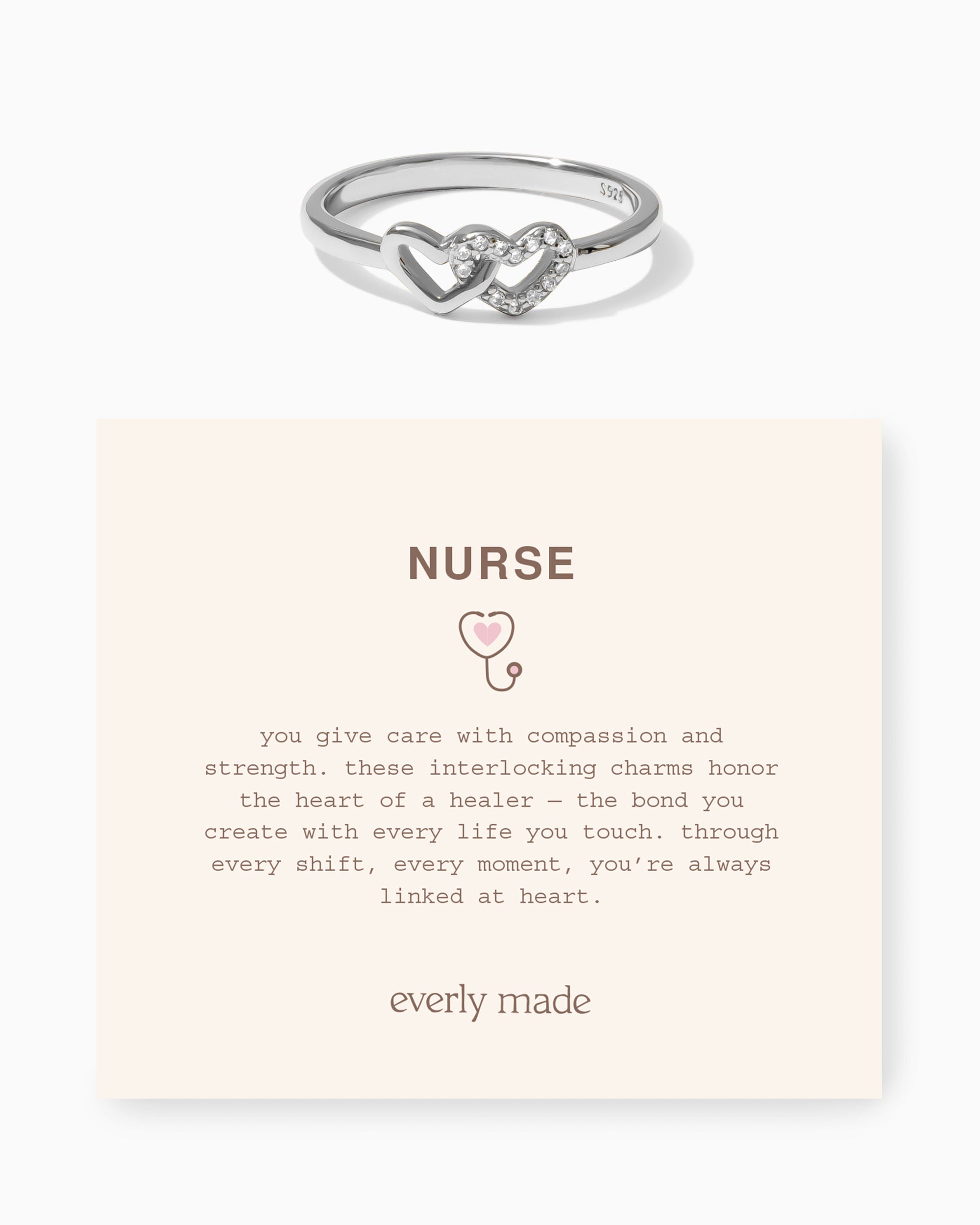 Linked Hearts CZ Ring • Nurse (Final Sale)