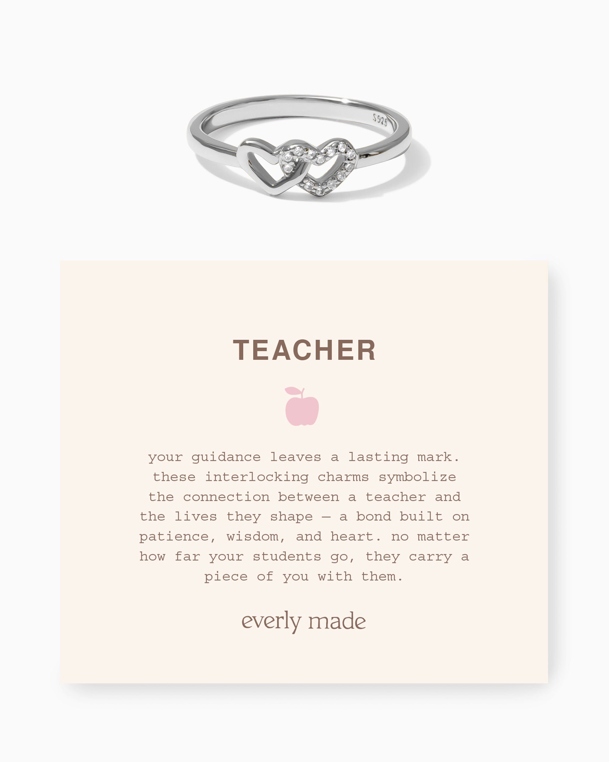 Linked Hearts CZ Ring • Teacher (Final Sale)